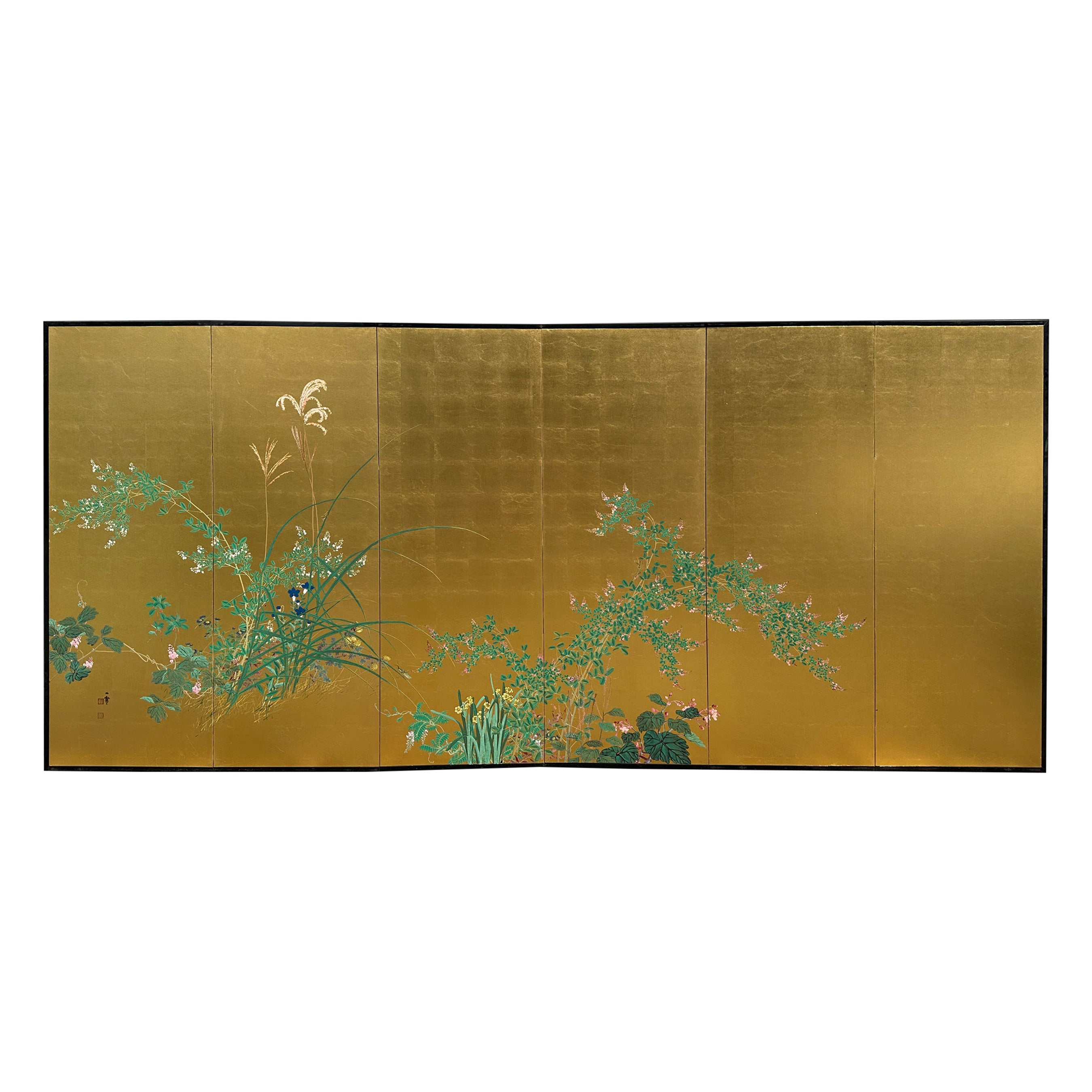 Japanese screen: Summer Breeze on Gold