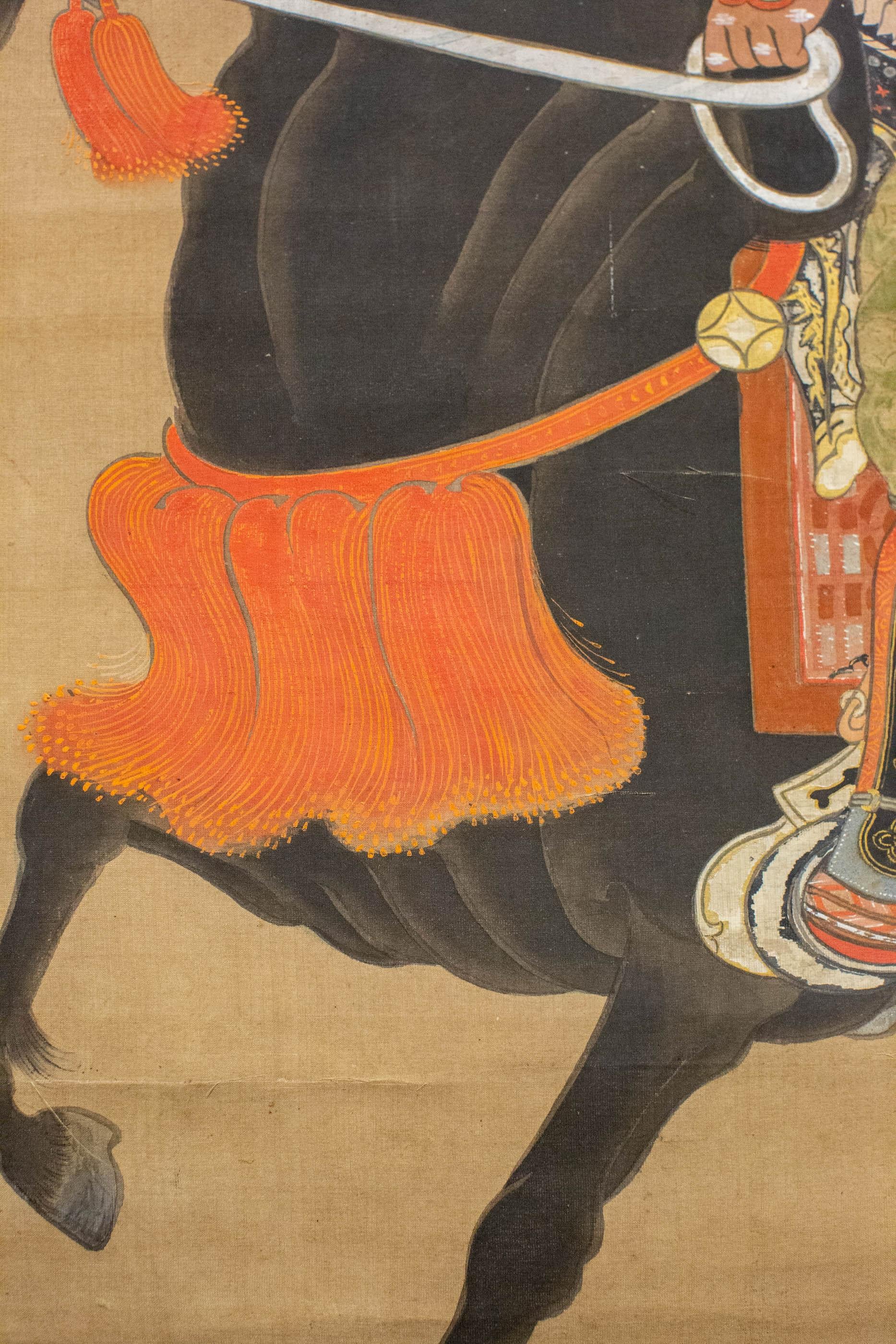 Silk 18th Century Japanese Scroll of Shogun, Ashikaga Takauji