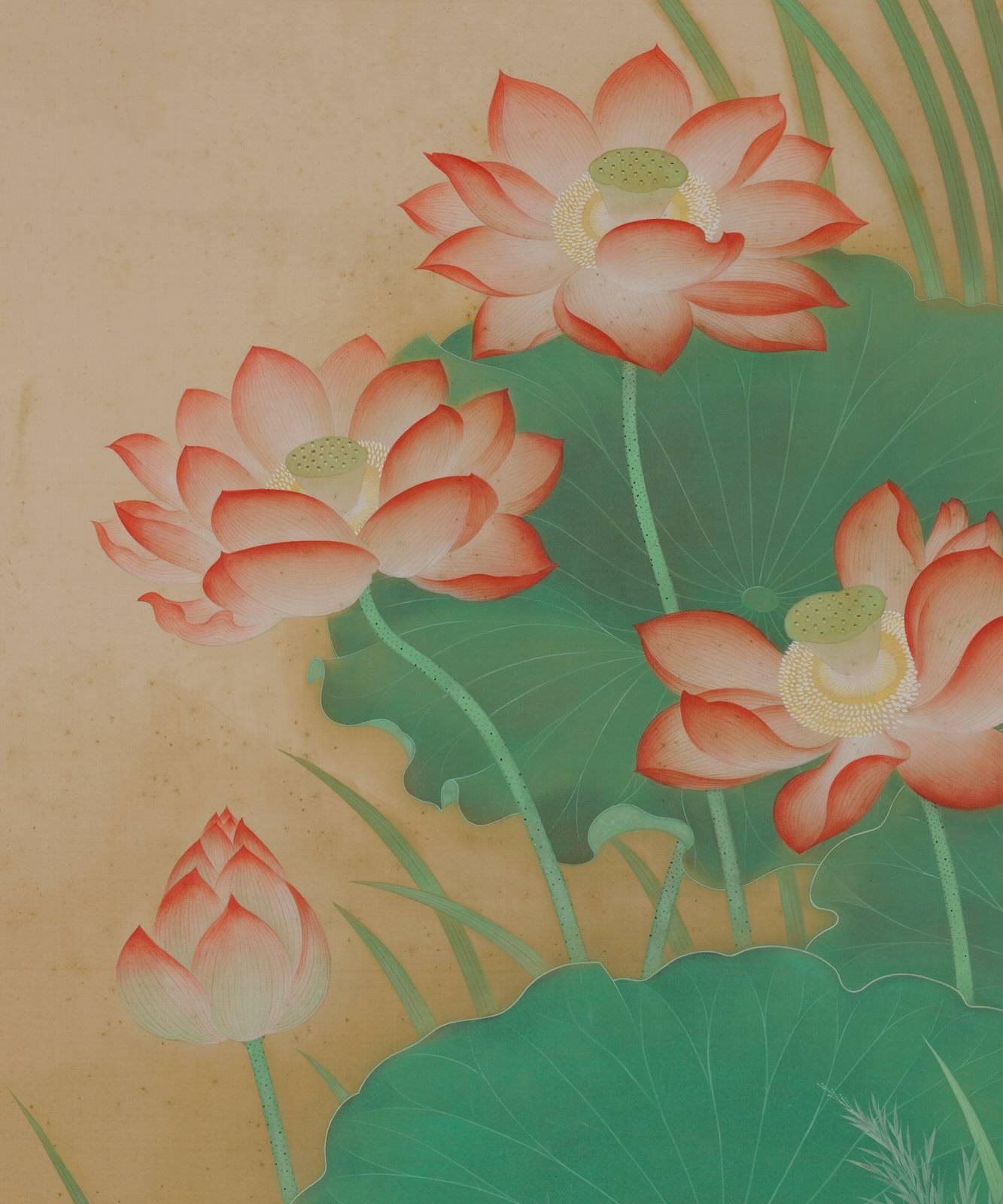 japanese lotus painting