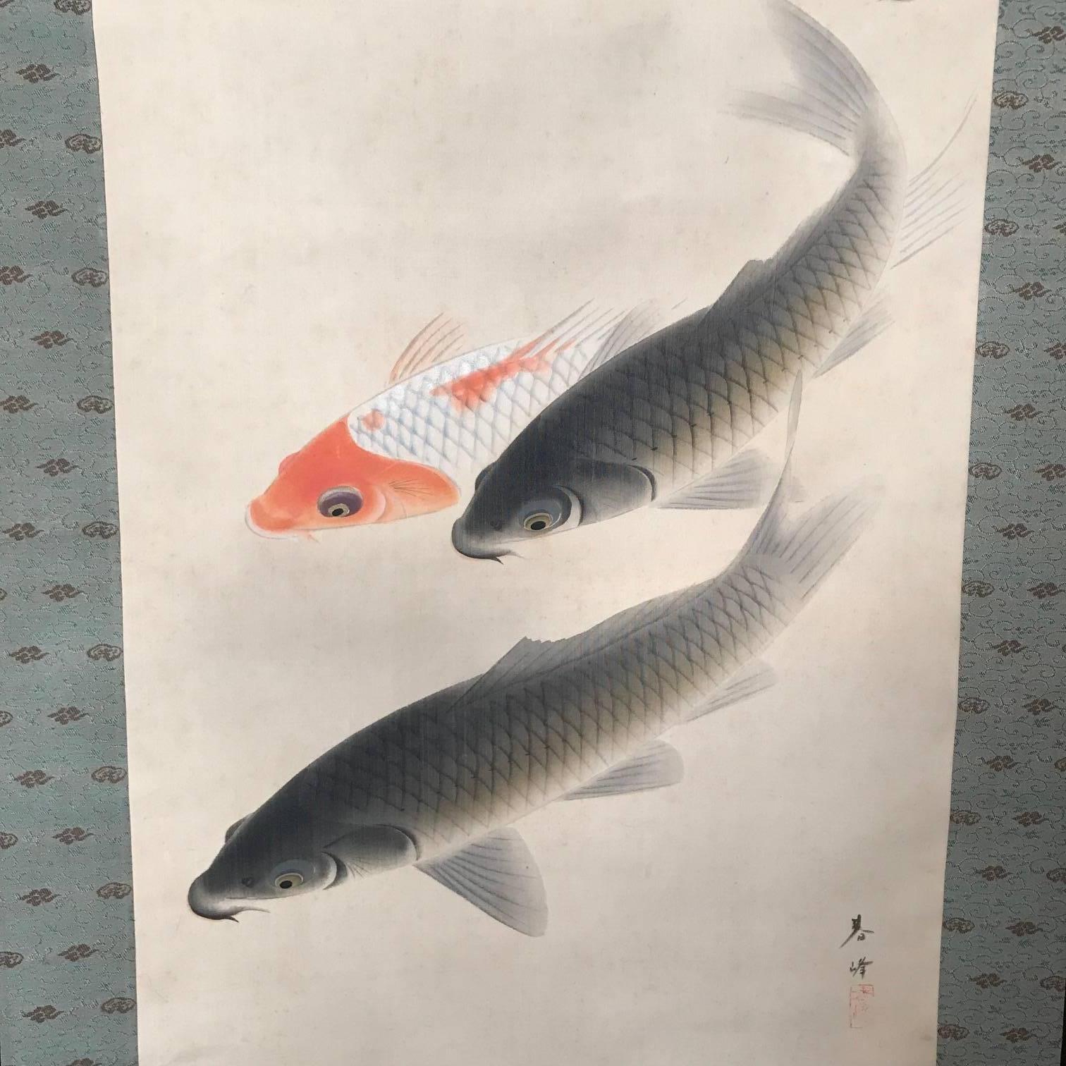 japanese painting koi