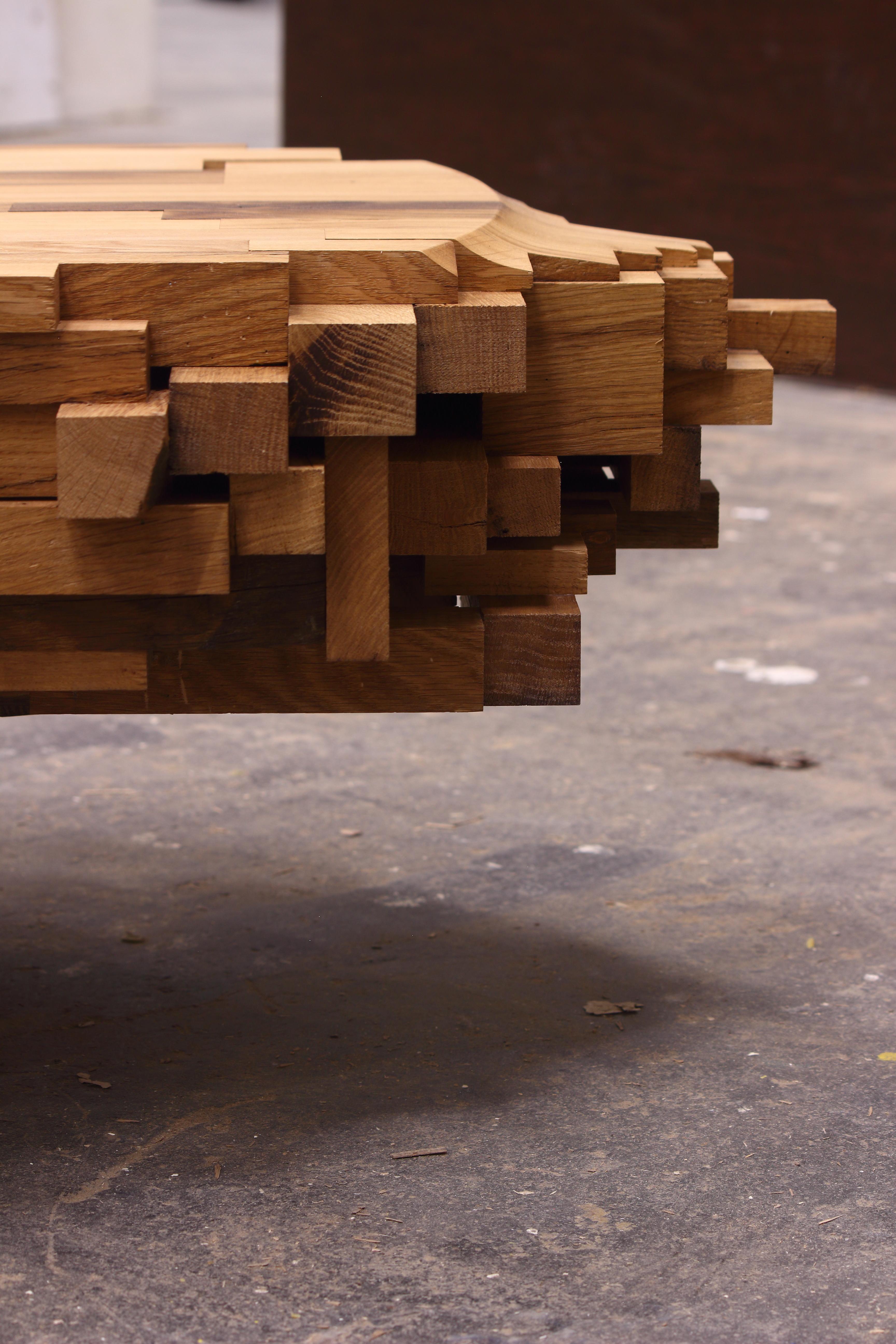 Japanese Sculptural Oak Wood Coffee Table Subterranean by Sho Ota In New Condition For Sale In Amsterdam, NL