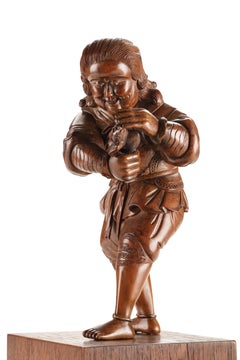 Okimono d'un colonial néerlandais, sculpture japonaise, 18ème siècle