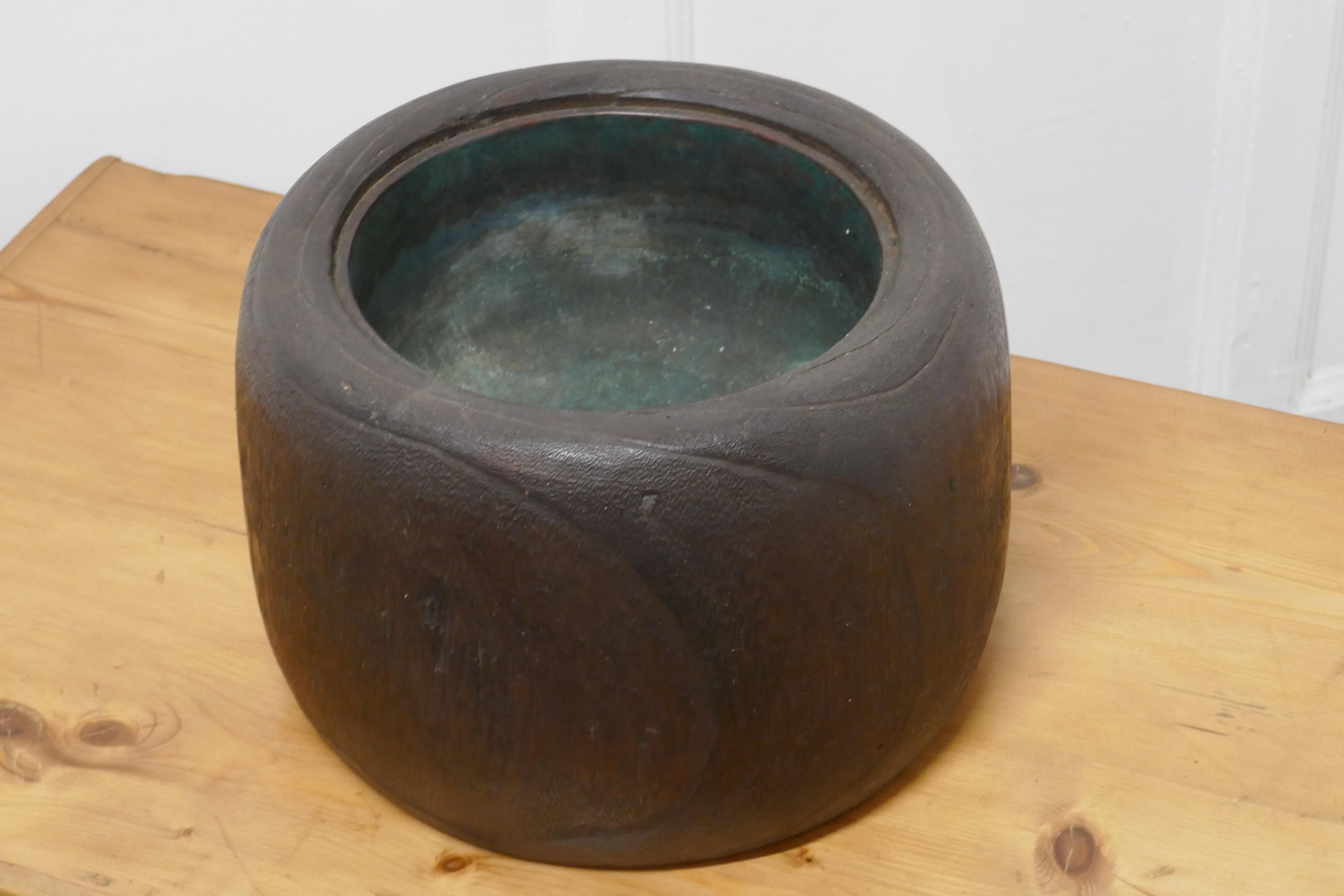 Japanese sculptured wood brazier with copper liner


A great piece, an original brazier to keep you warm in the late evening breeze or it would make a very attractive planter
This is a beautifully sculptured piece of wood with a hand beaten
