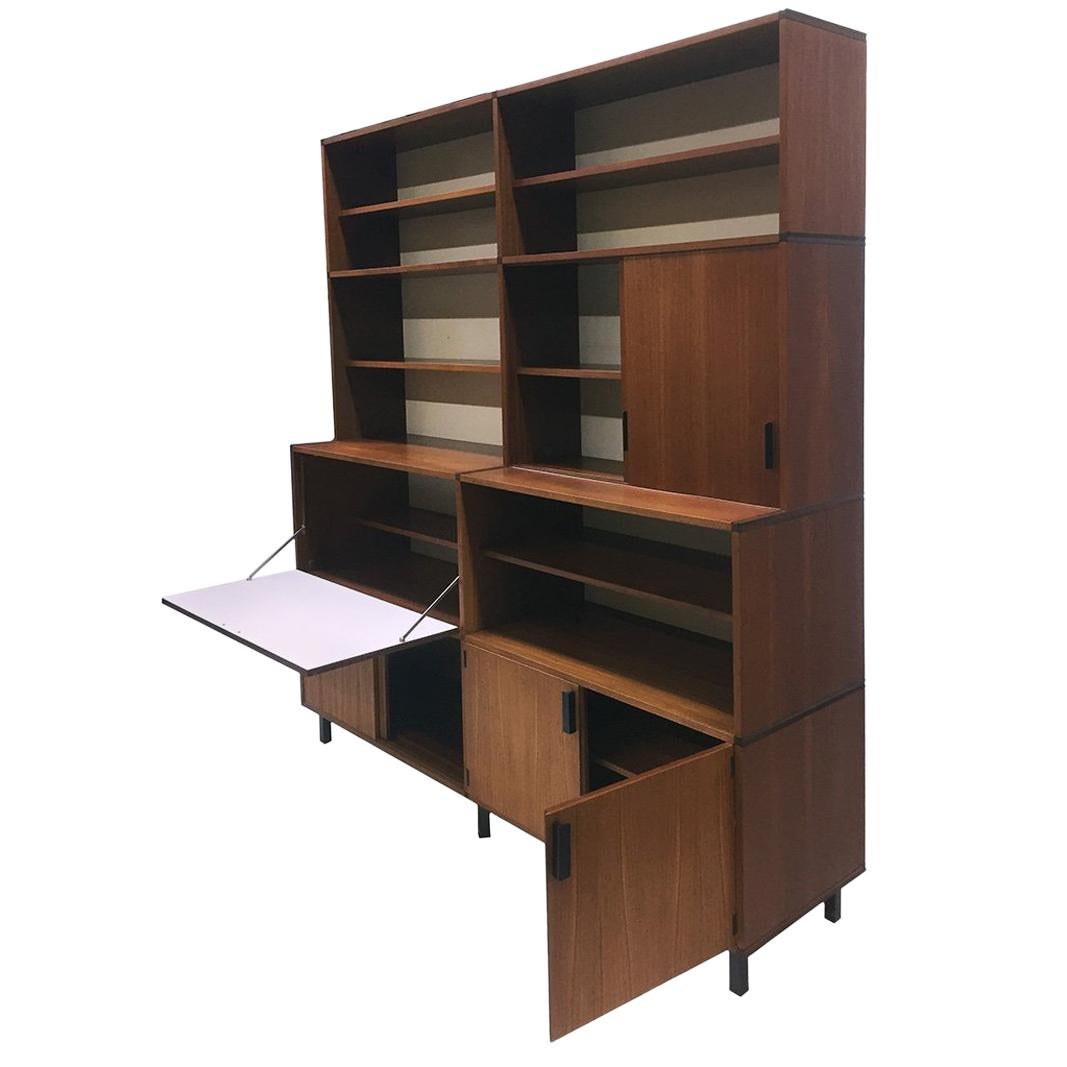 Japanese Serie Wall Cabinet with Desk by Cees Braakman for Pastoe, 1950s