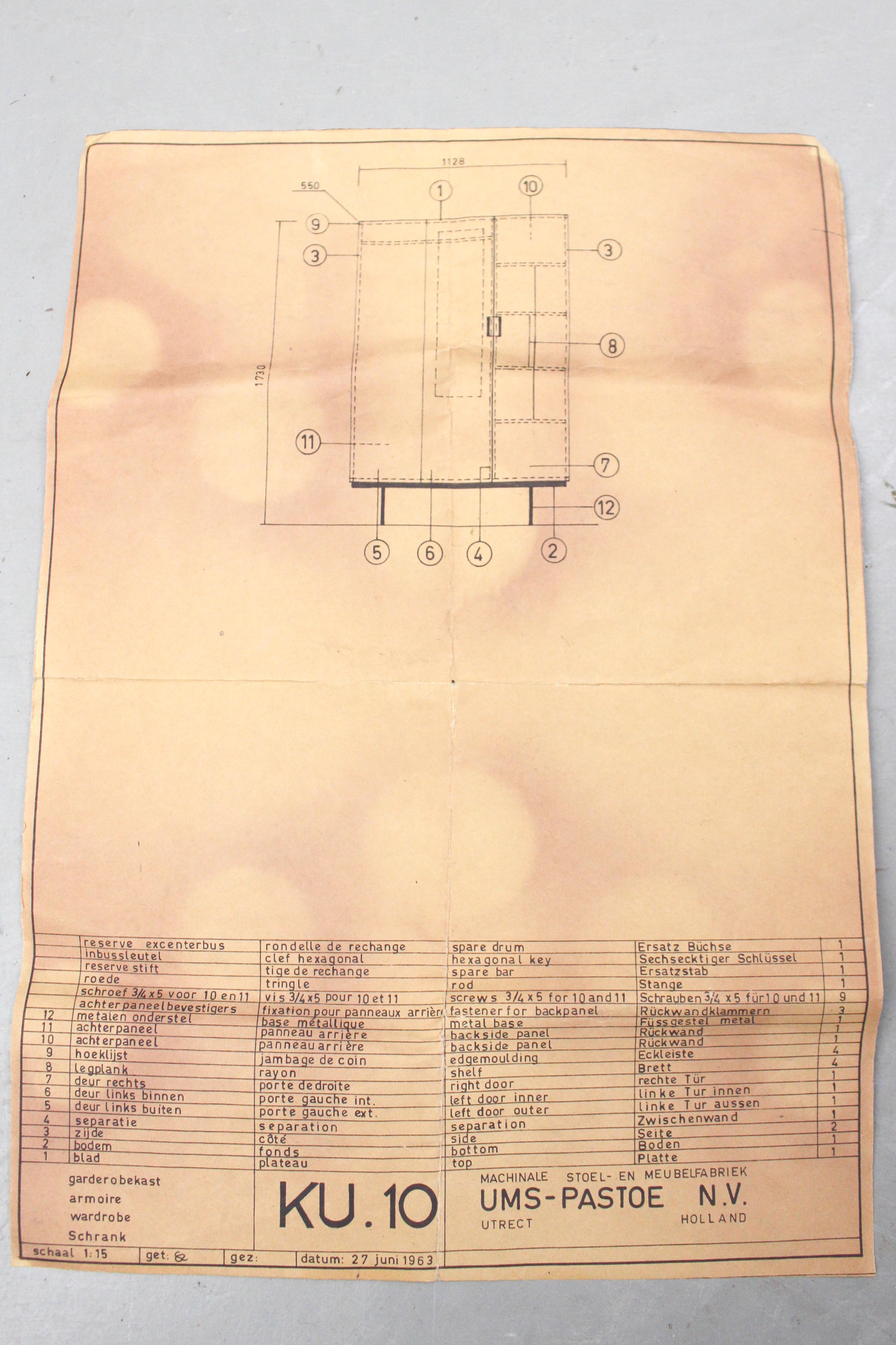 Japanese Serie Wardrobe KU10 by Cees Braakman for Pastoe, 1950s 12