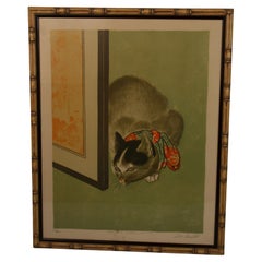 Japanese Serigraph "Homage to Oriental Art-Cat" by Das Gayston