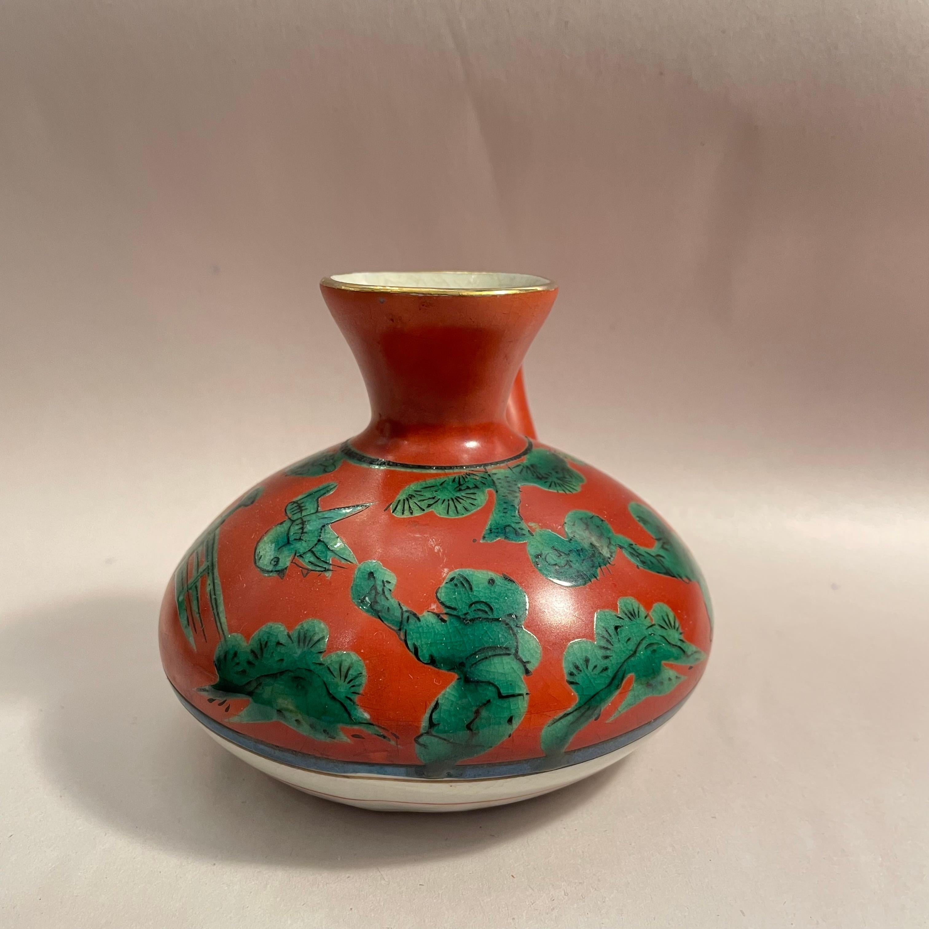 Japanischer Service-Krug für das Serviergeschirr im Sake-Stil, Mokubei Aoki Kutani-Ware 1960er Jahre (Showa) im Angebot