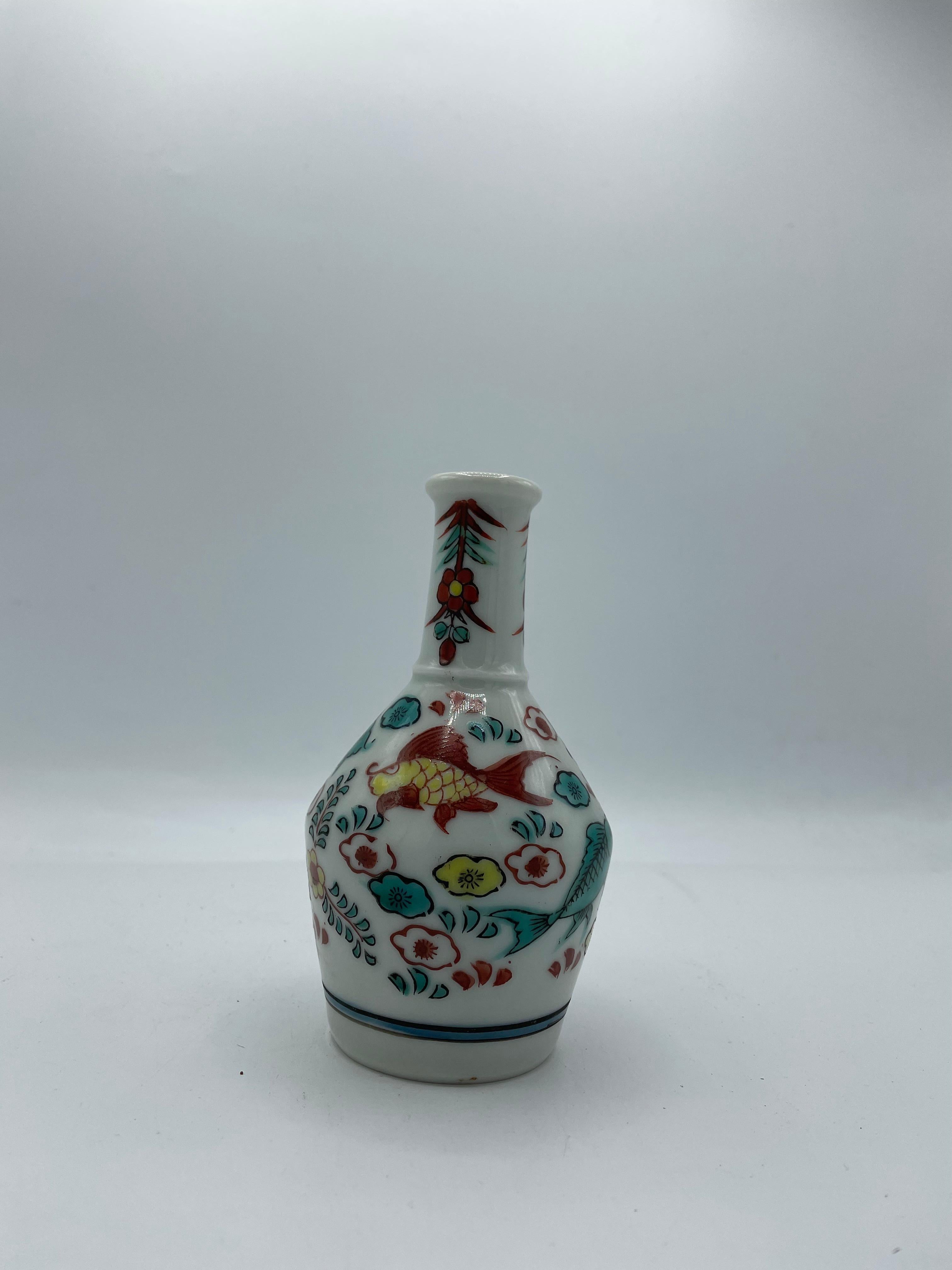 Late 20th Century Japanese Serving Sake Bottle Tokkuri and Flower Vase 1990s For Sale