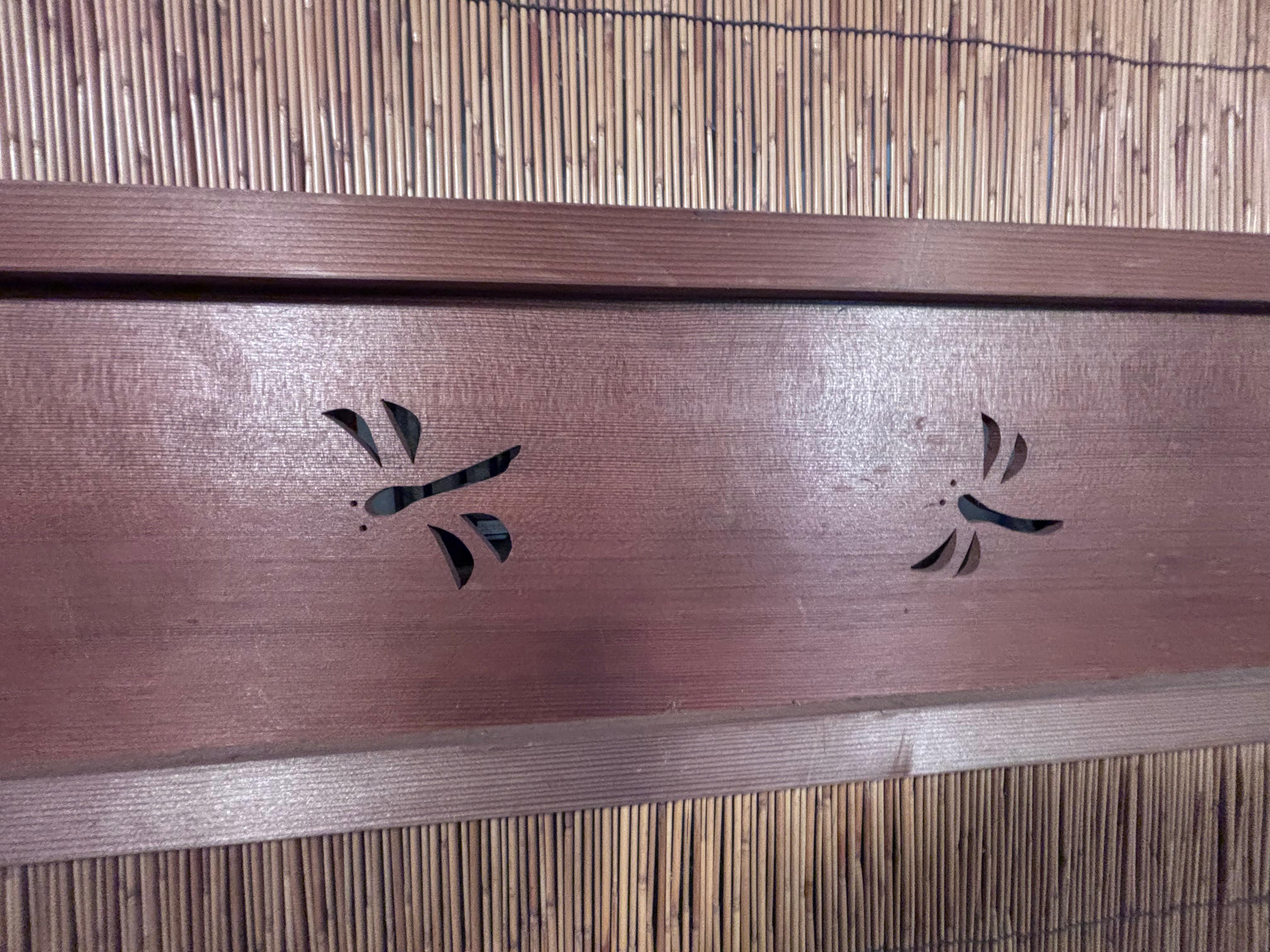 Set di due eccellenti uccelli e libellule Shoji giapponesi per le porte in vendita 1