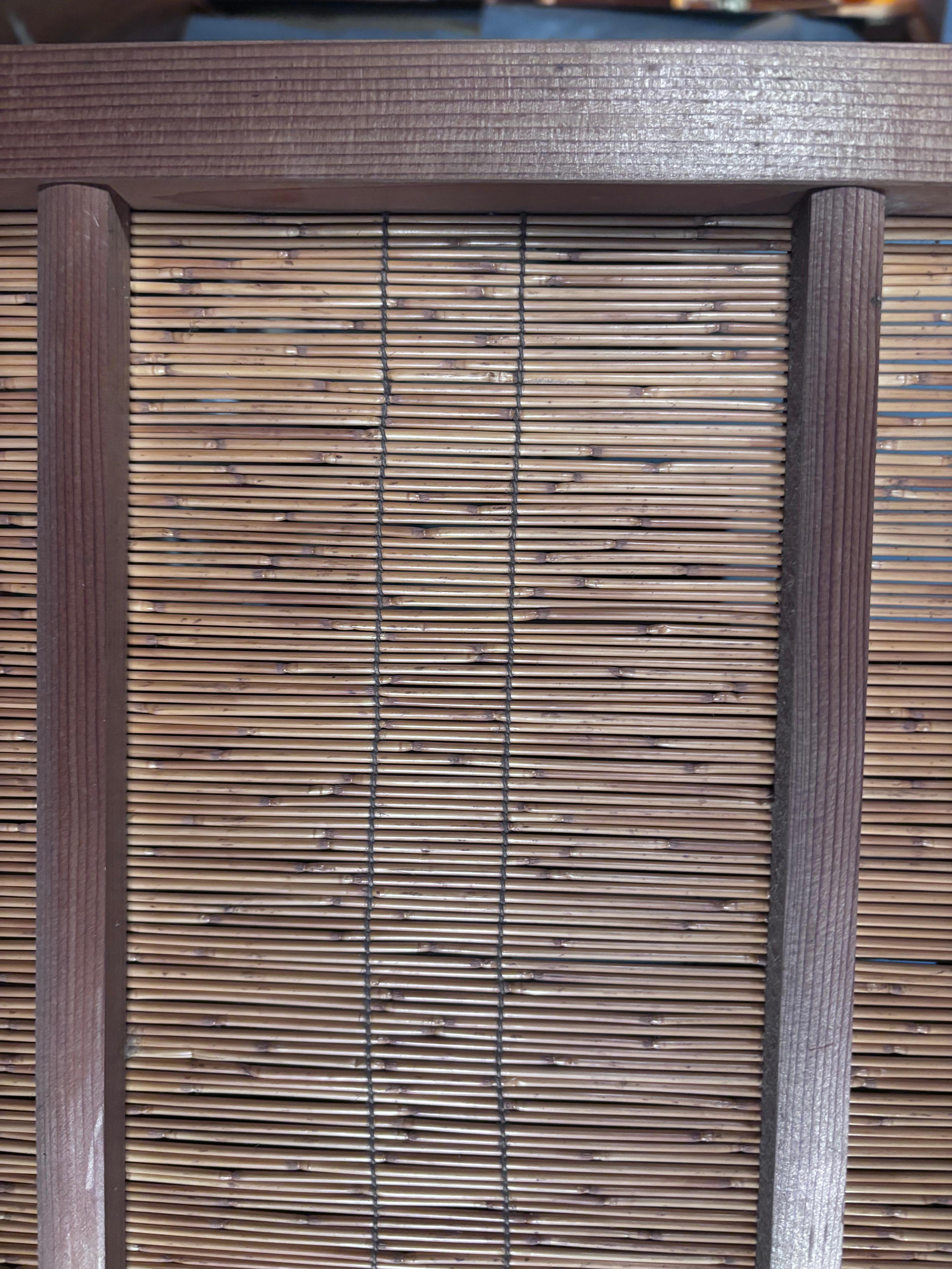 Bamboo Japanese Set of Two Fine Birds And Dragonfly Shoji Doors Screens
