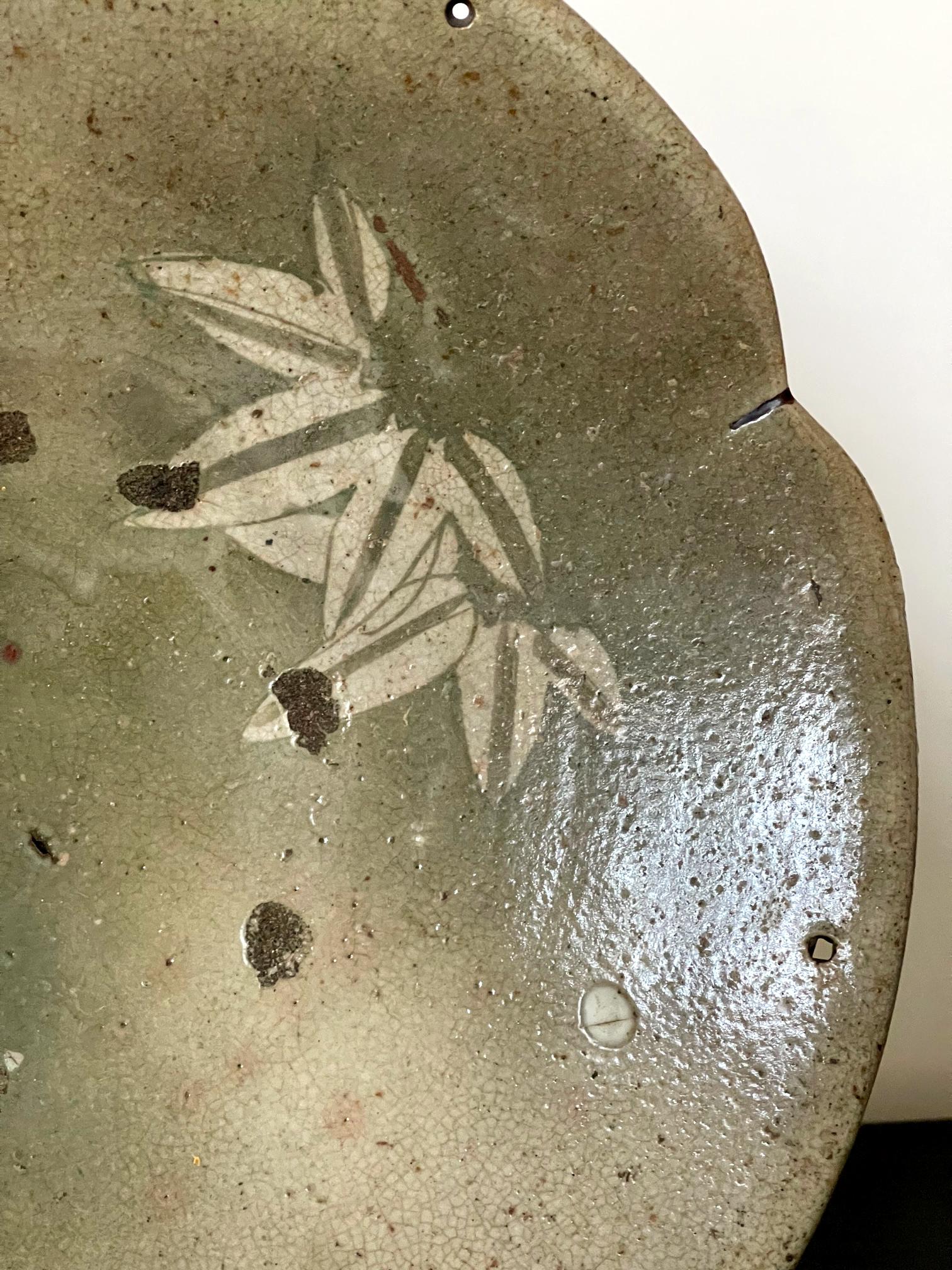 Japanese Seto Mingei Ceramic Plate Ishizara Edo Peorid For Sale 3