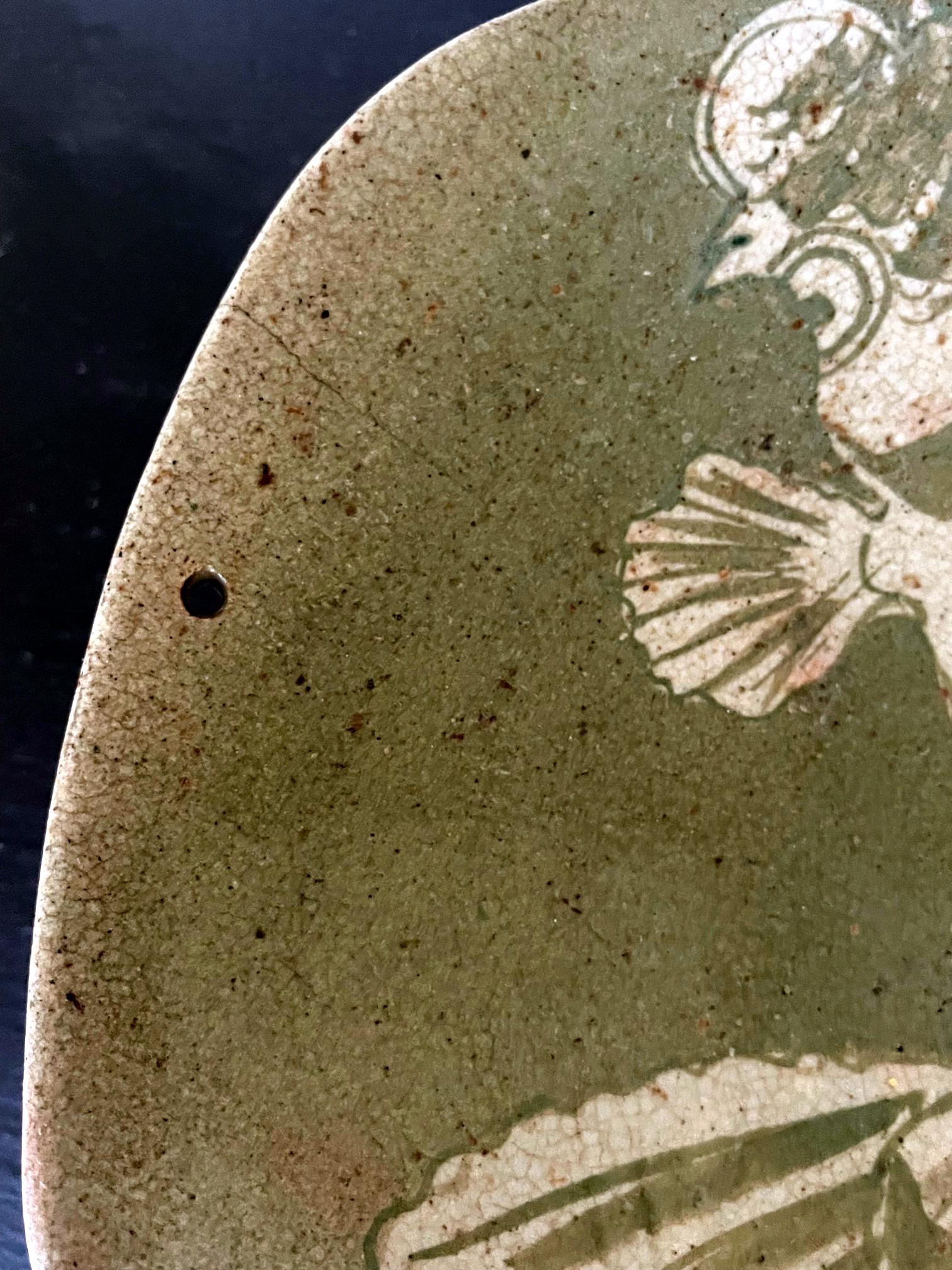 Japanese Seto Mingei Ceramic Plate Ishizara Edo Peorid For Sale 9