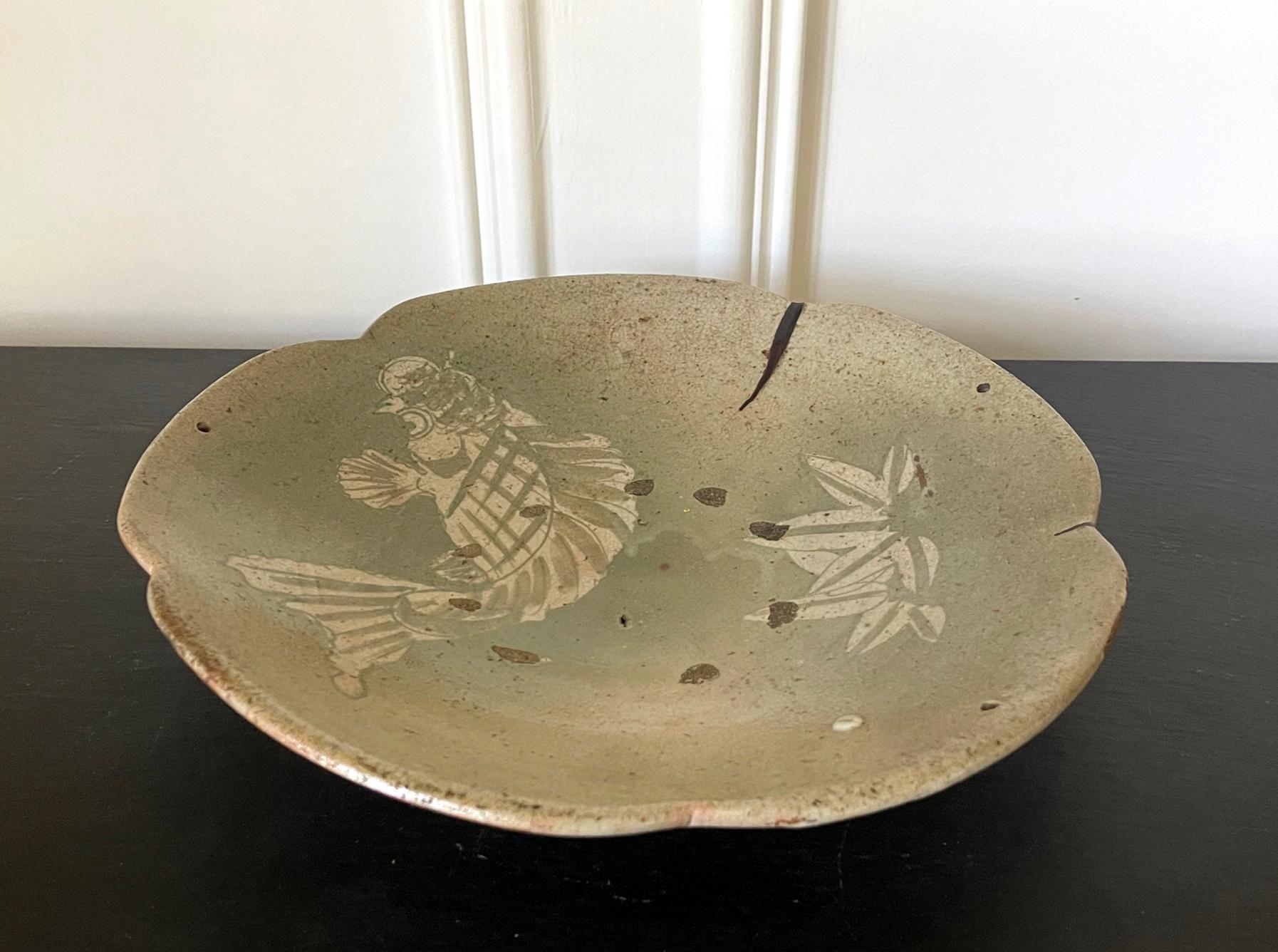 Japonisme Assiette en céramique japonaise Seto Mingei d'Ishizara Edo Peorid en vente