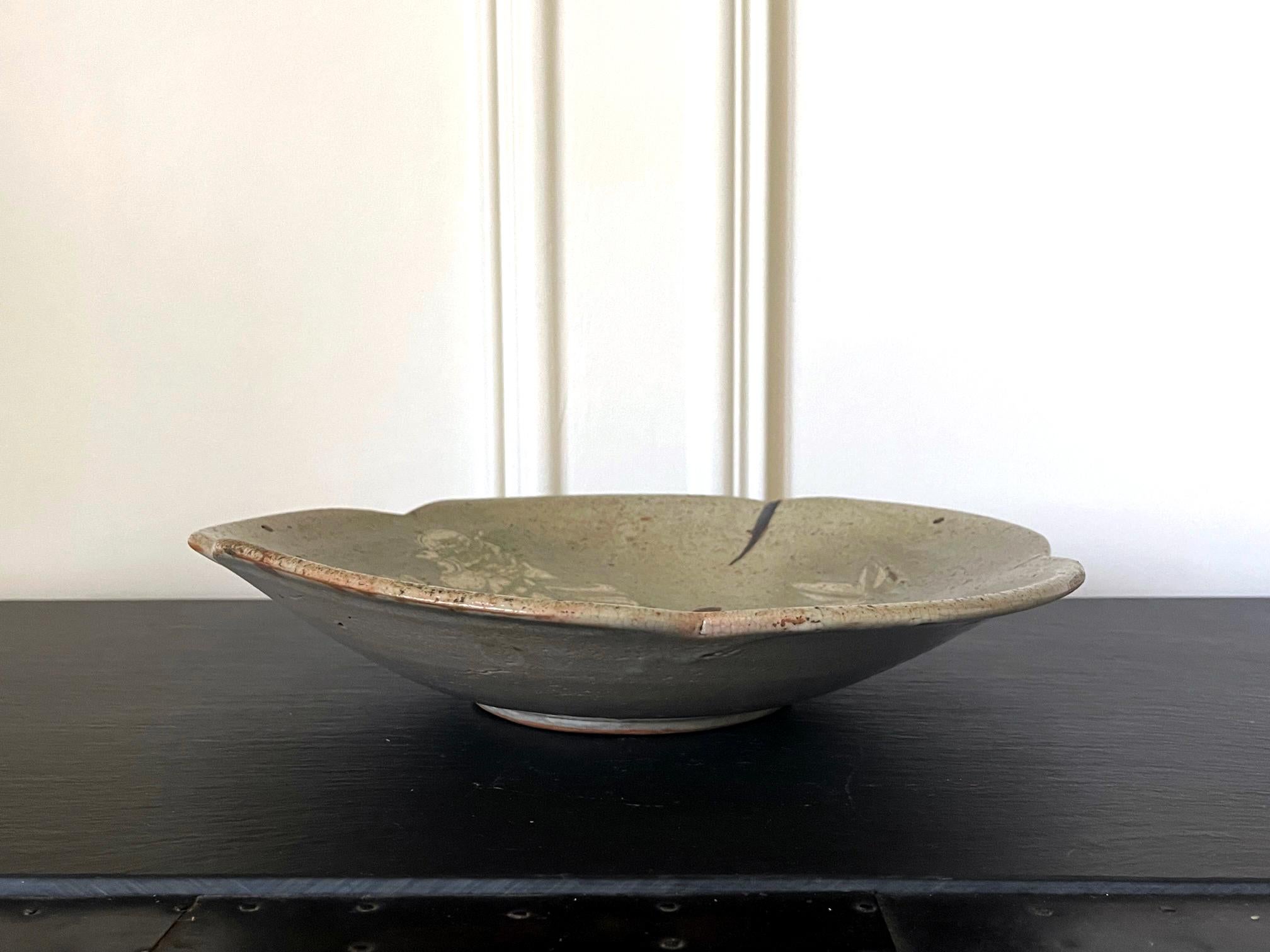 Vernissé Assiette en céramique japonaise Seto Mingei d'Ishizara Edo Peorid en vente