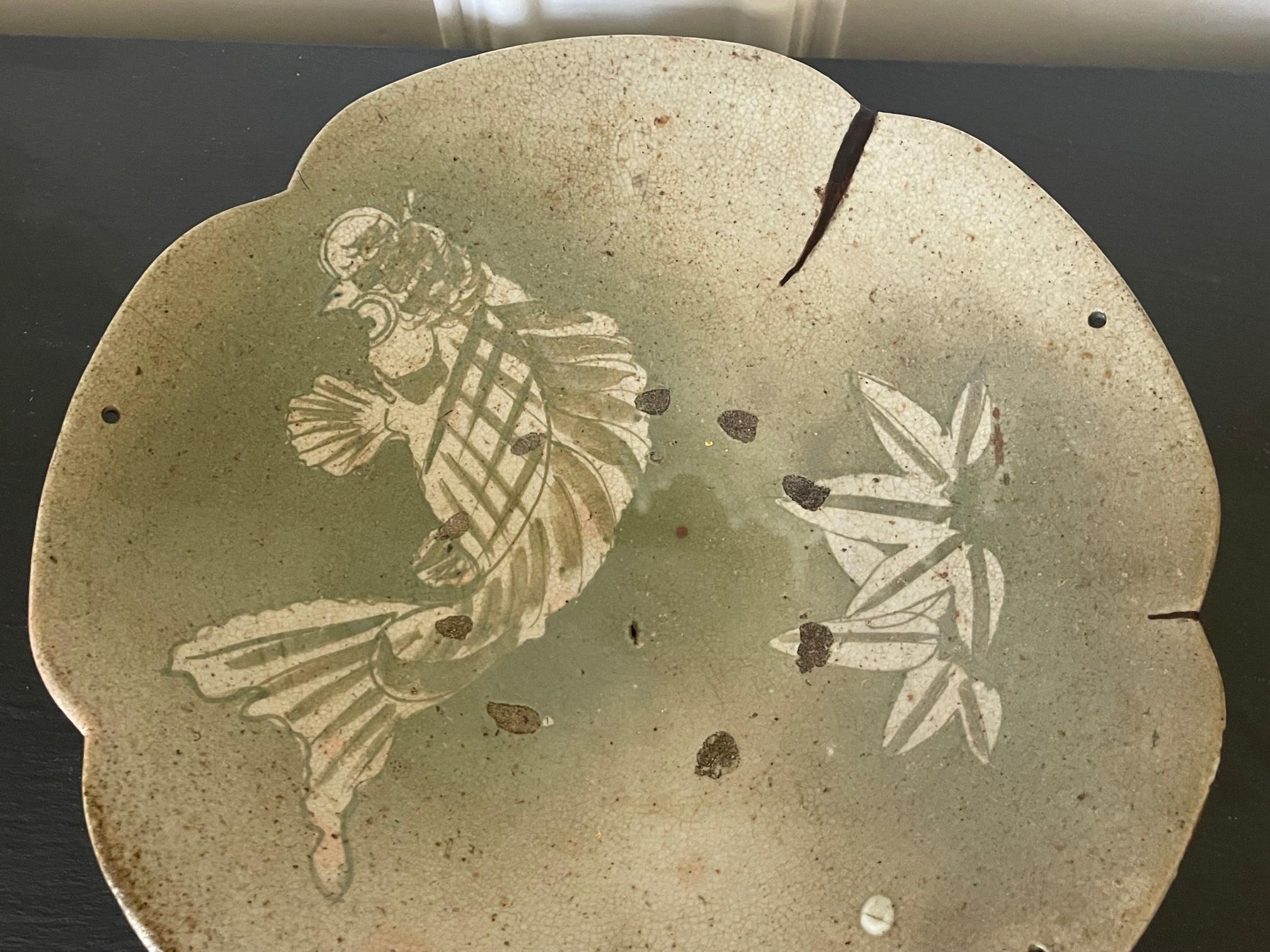 19th Century Japanese Seto Mingei Ceramic Plate Ishizara Edo Peorid For Sale