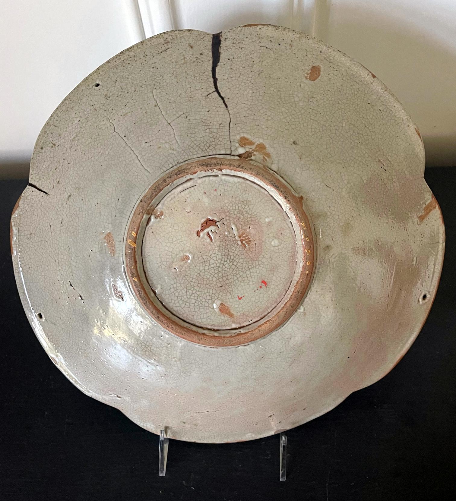 Assiette en céramique japonaise Seto Mingei d'Ishizara Edo Peorid en vente 1
