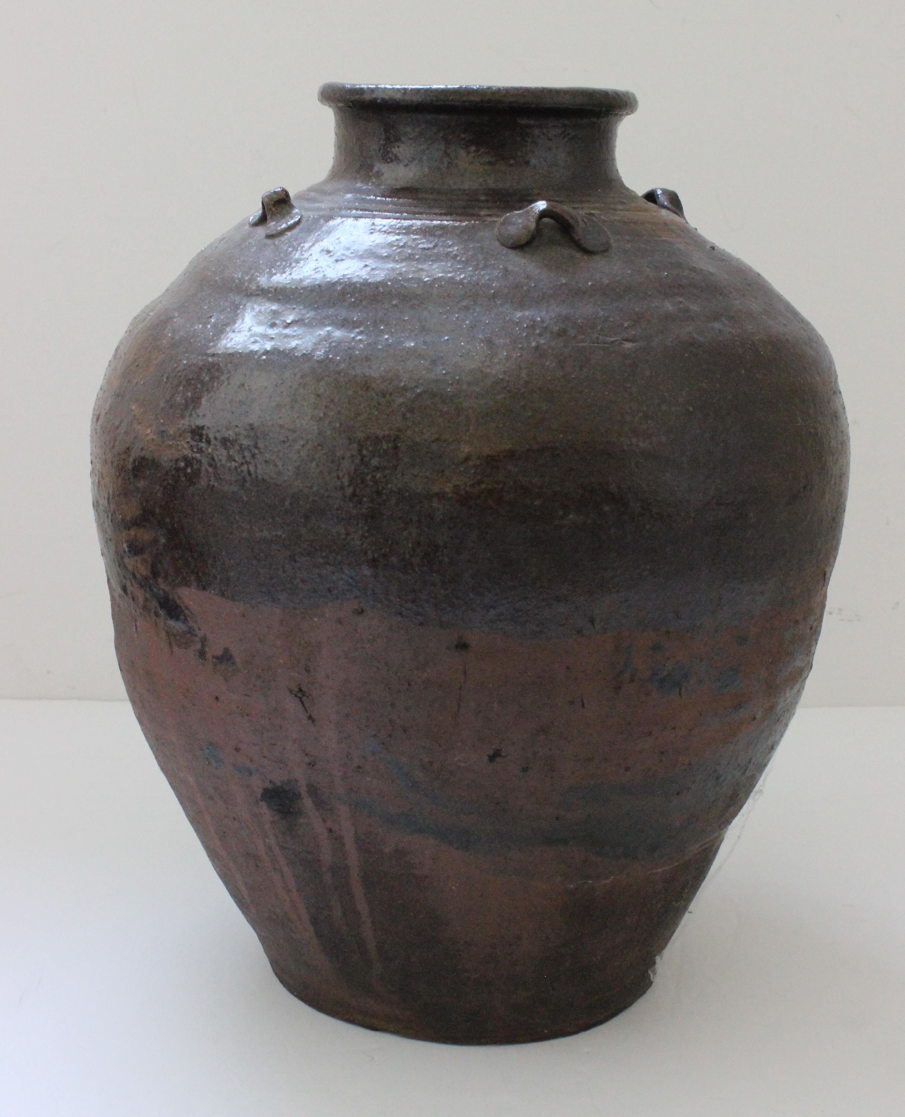 Rustic Japanese Seto Ware Tea Jar