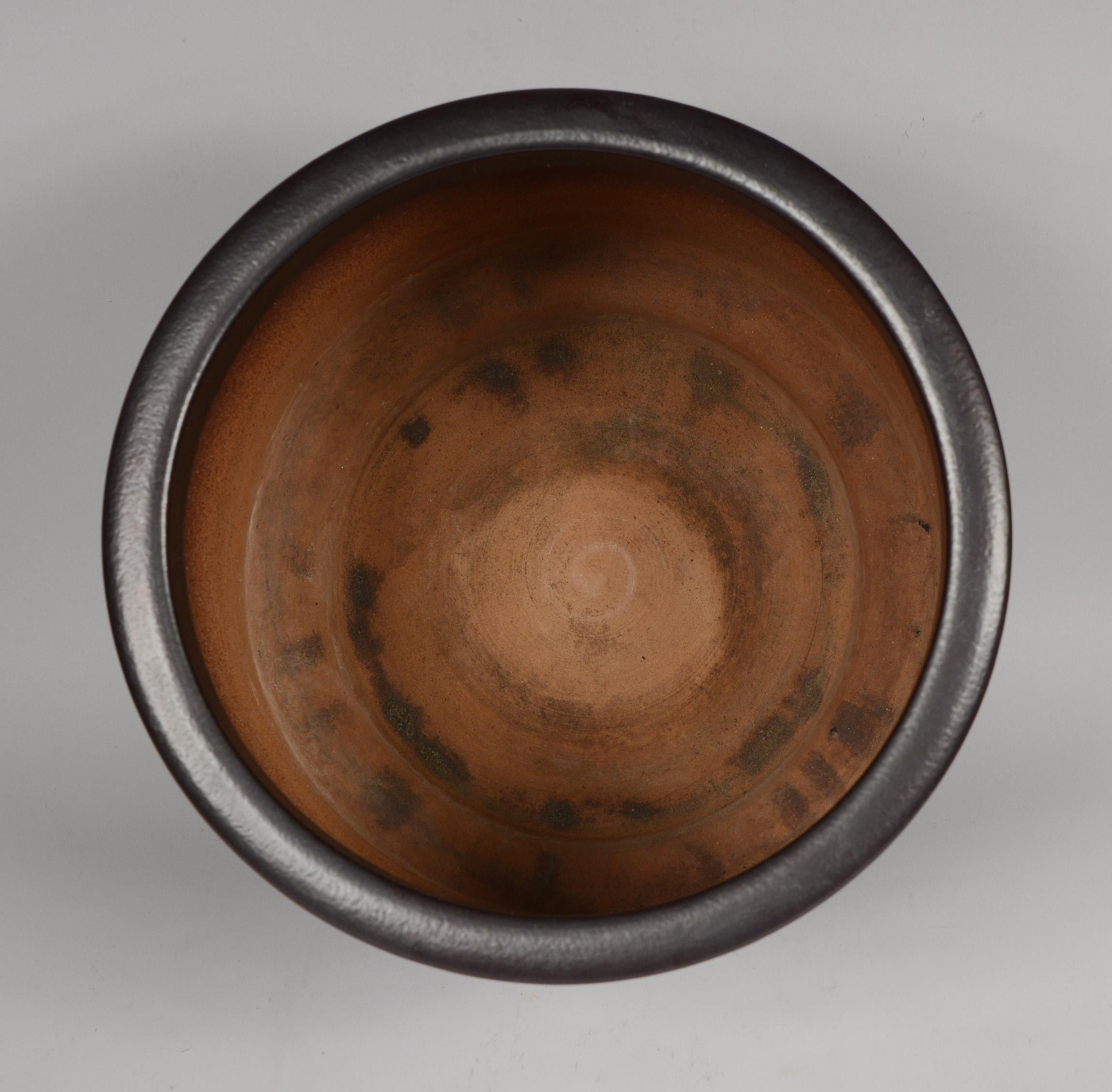 Japanese Sgraffito Architectural Pottery Planter Midcentury 2