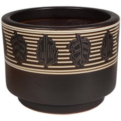 Japanese Sgraffito Architectural Pottery Planter Midcentury