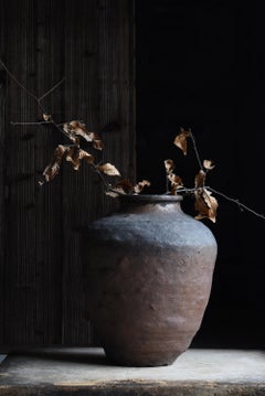 Antico vaso giapponese Shigaraki Ware del XVII secolo / Vaso di ceramica Wabi Sabi