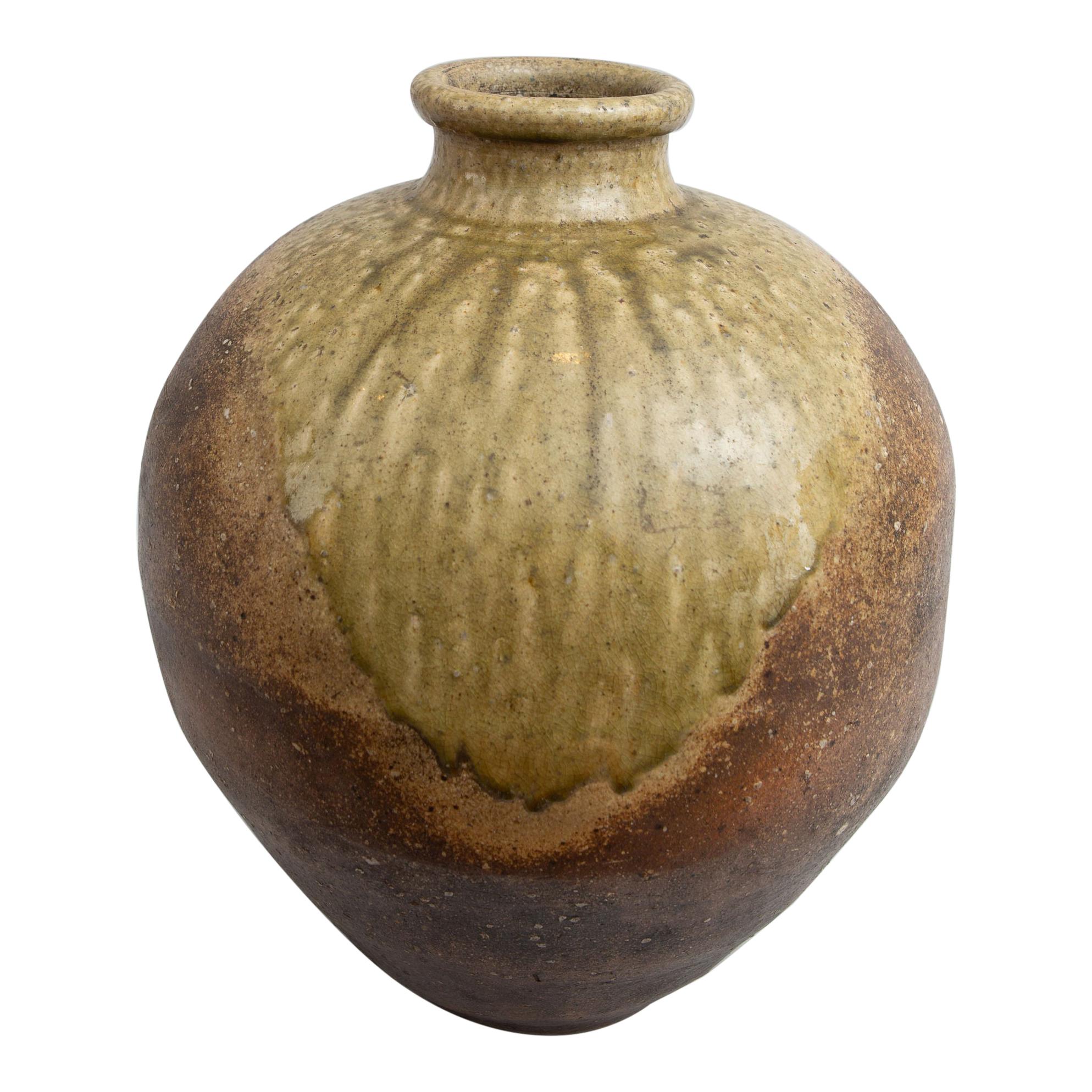 Japanese Shigaraki Grain Storage Jar For Sale