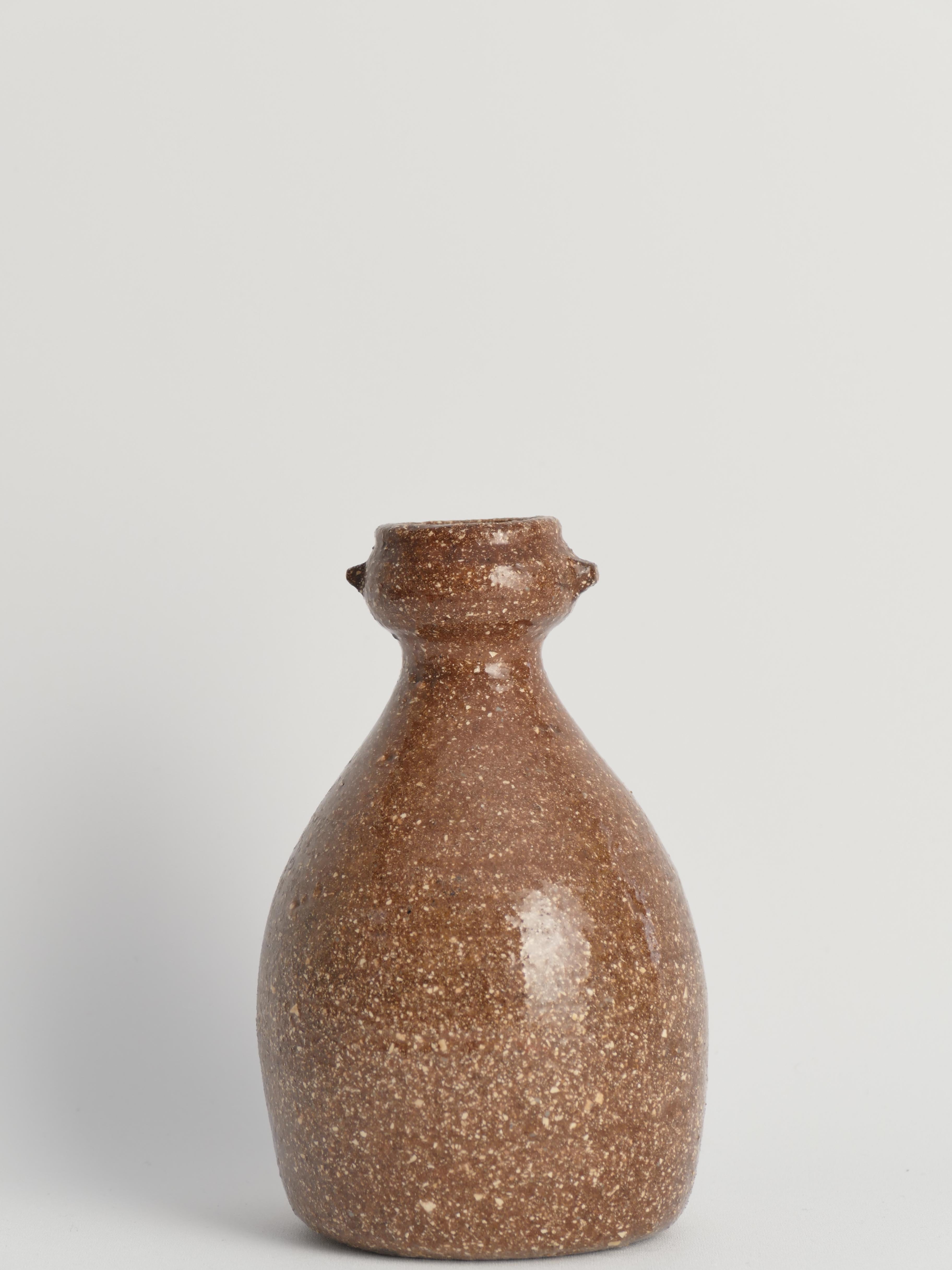 Unknown Japanese Shigaraki Inspired Handmade Stoneware Vase with Barnacle-Like Texture For Sale