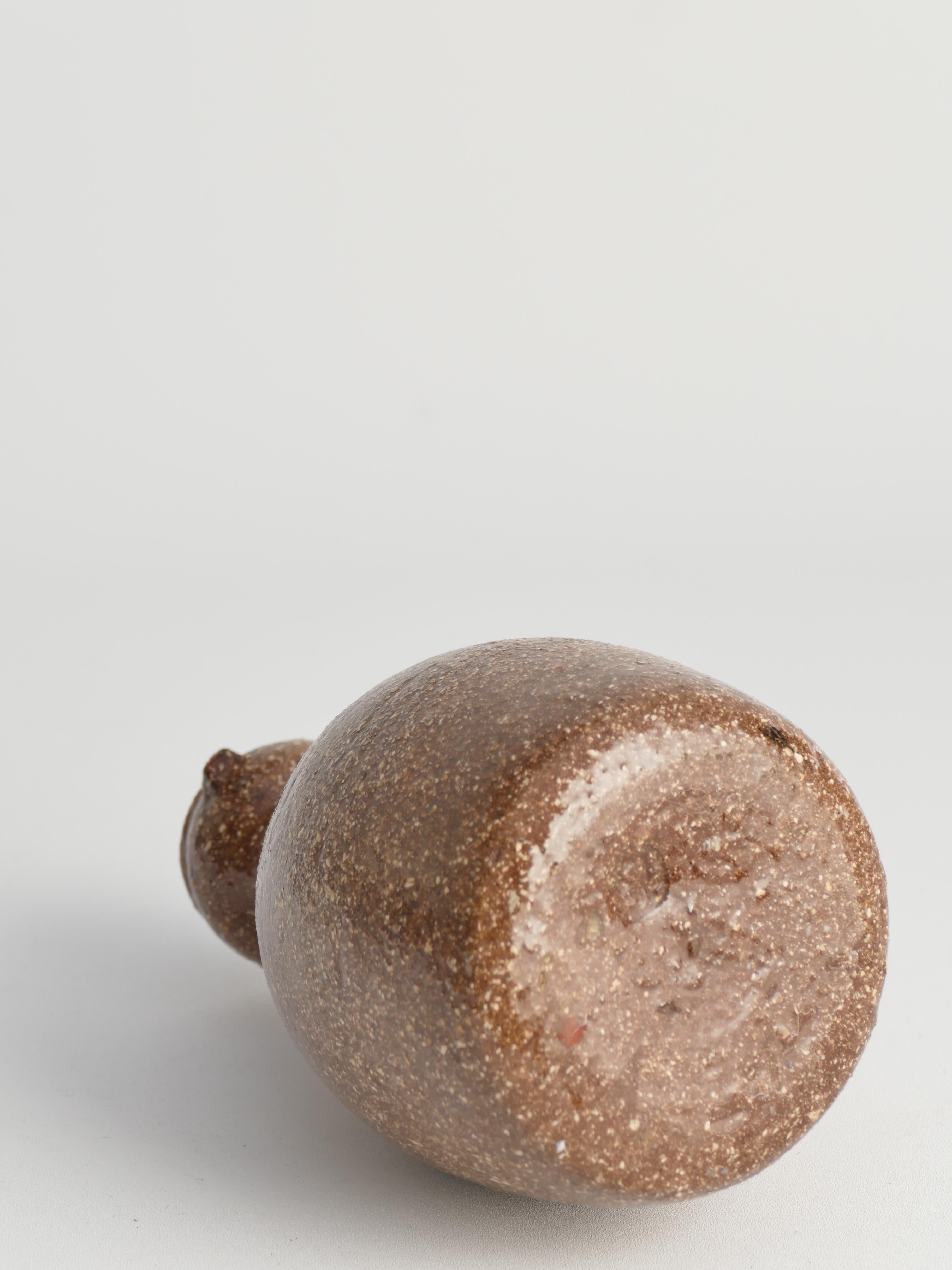 Japanese Shigaraki Inspired Handmade Stoneware Vase with Barnacle-Like Texture For Sale 2