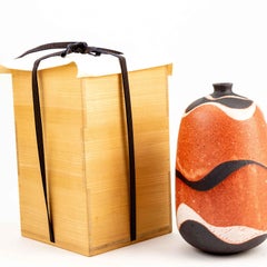 Exceptional  Japanese Shino Pottery Vase by Tamaoki Yasuo