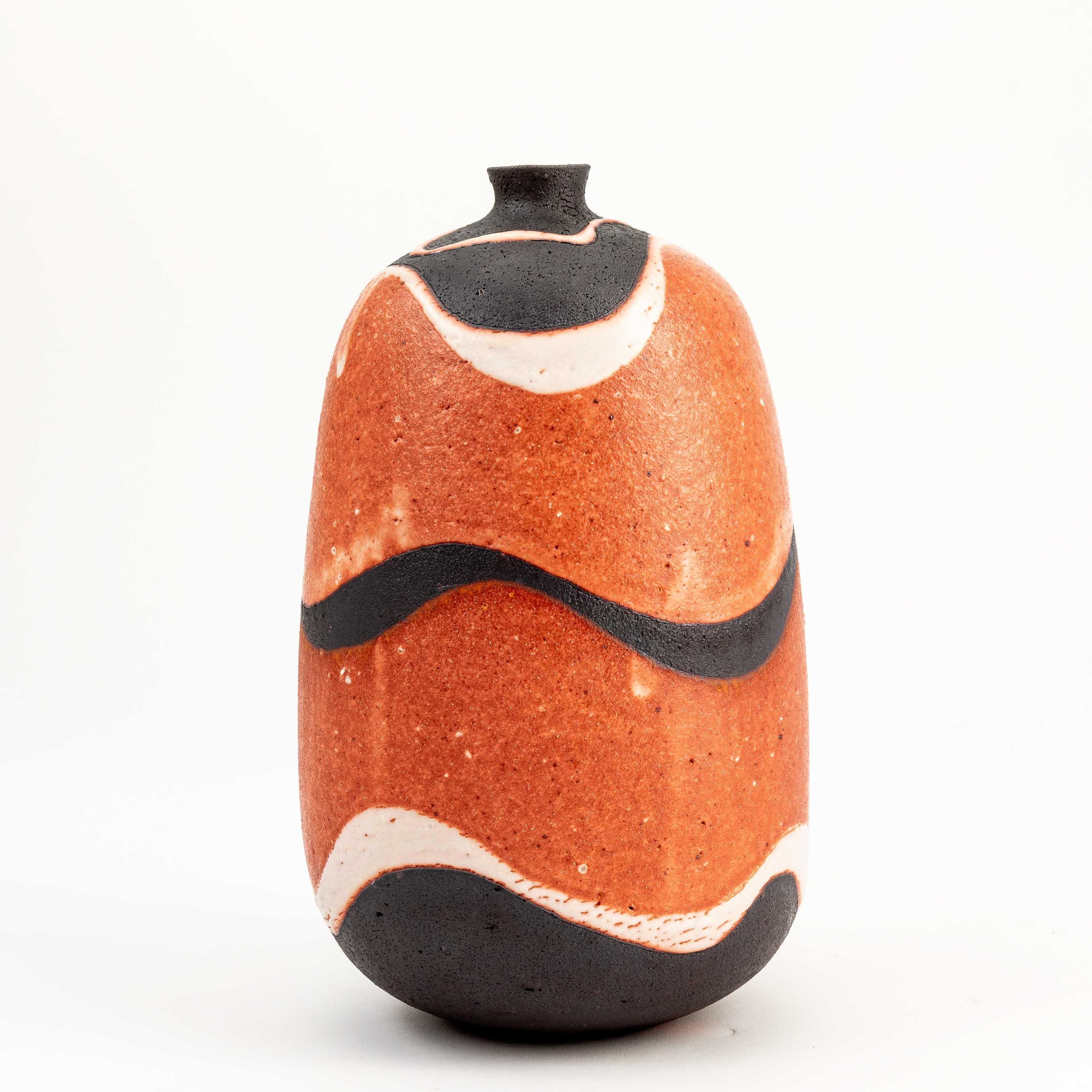 Ceramic Japanese Shino Pottery Vase by Tamaoki Yasuo For Sale