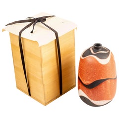 Exceptional  Japanese Shino Pottery Vase by Tamaoki Yasuo