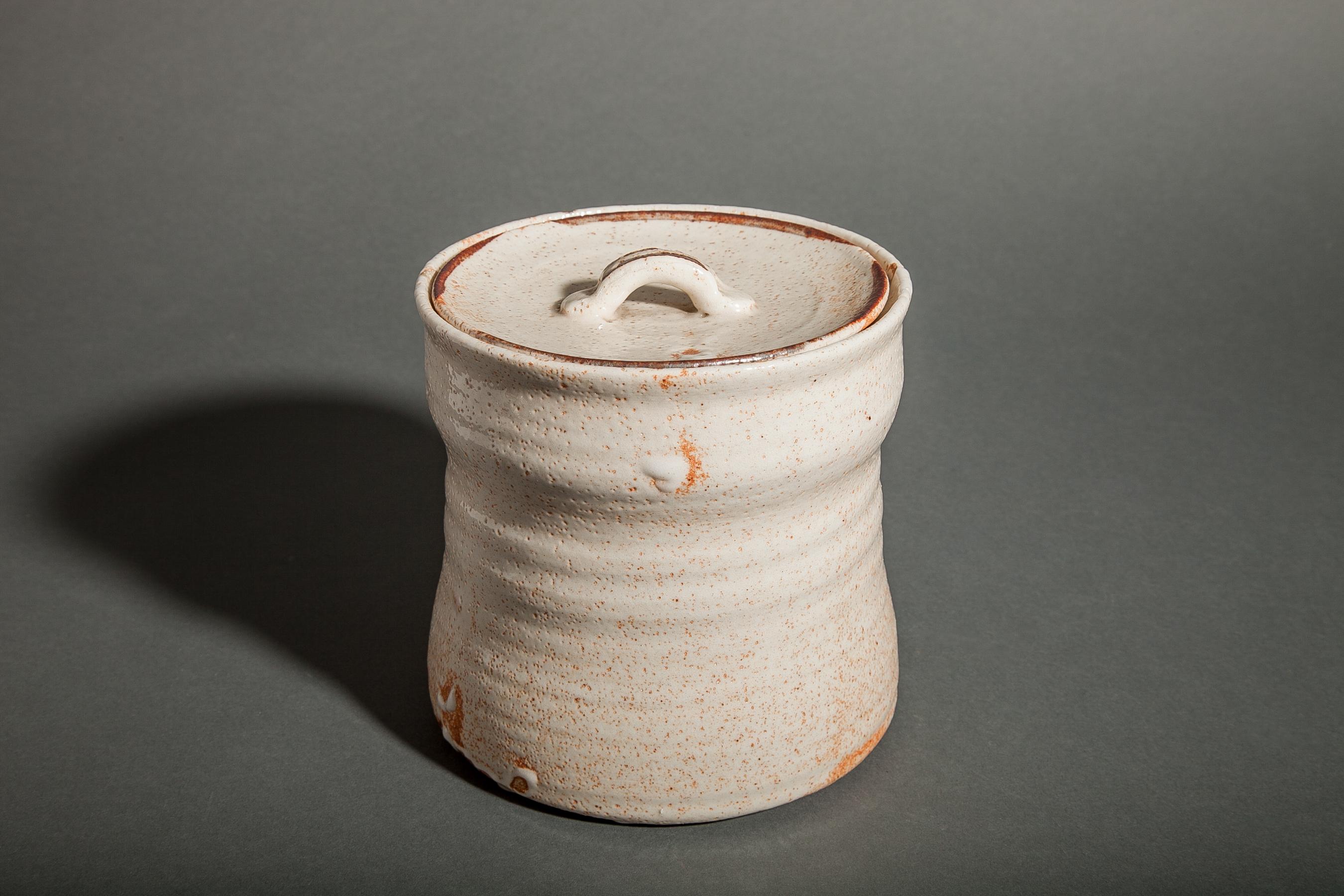 Japanisches japanisches Shino-Ware-Mizusashi-Wasserbehälter (Keramik) im Angebot