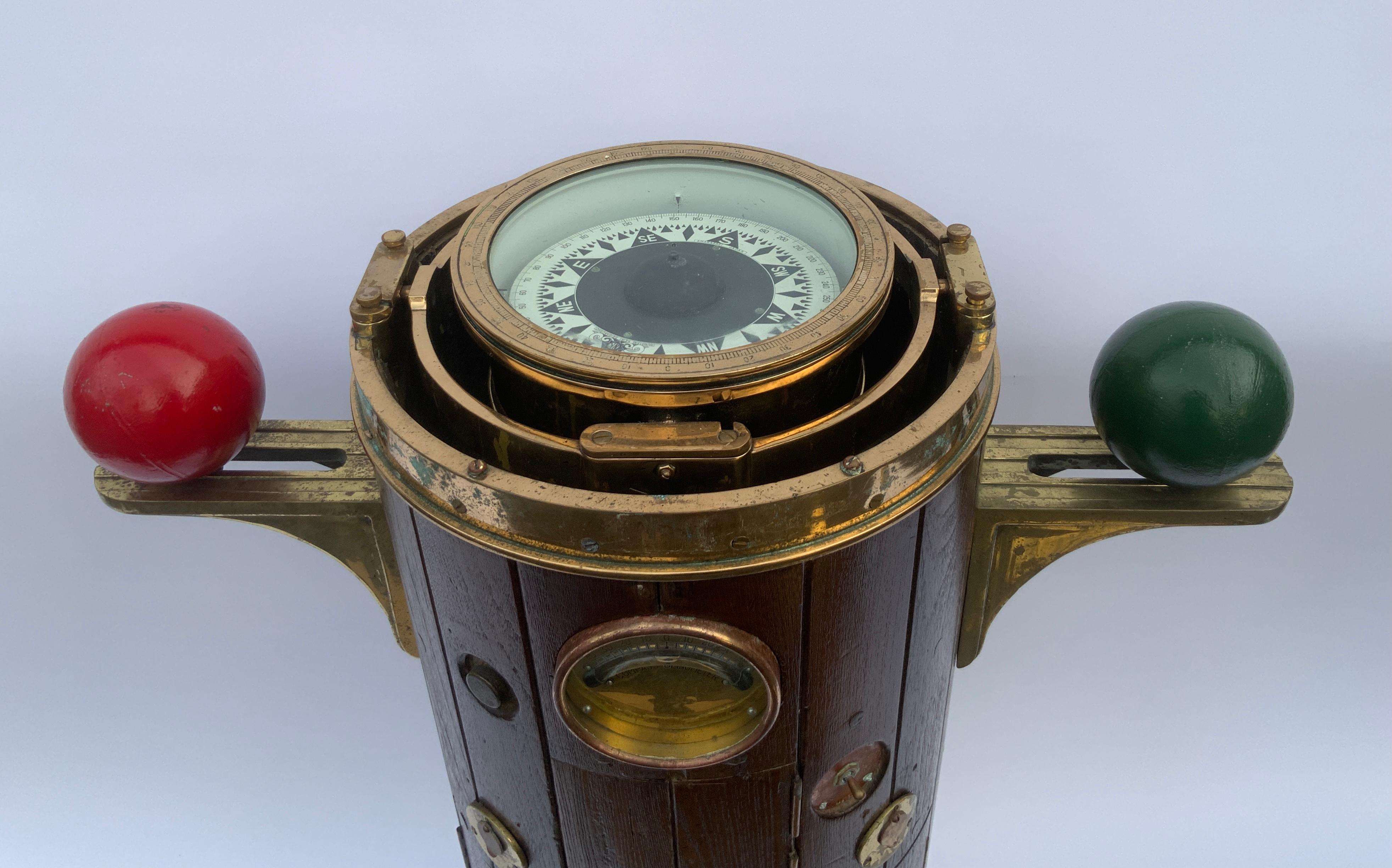 Mid-20th Century Japanese Ships Binnacle with Compass