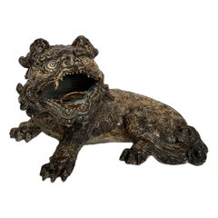 Japanese Shishi Dog, Ceramic, Kakuzan Tsuruyama kiln, Taisho period