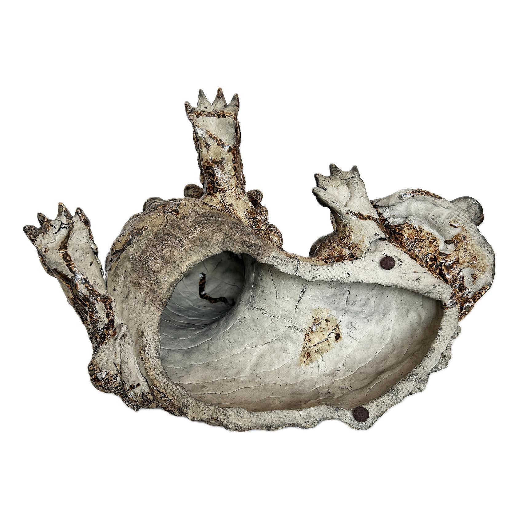 Perro japonés Shishi, Cerámica, horno Kakuzan Tsuruyama, periodo Taisho en venta 2