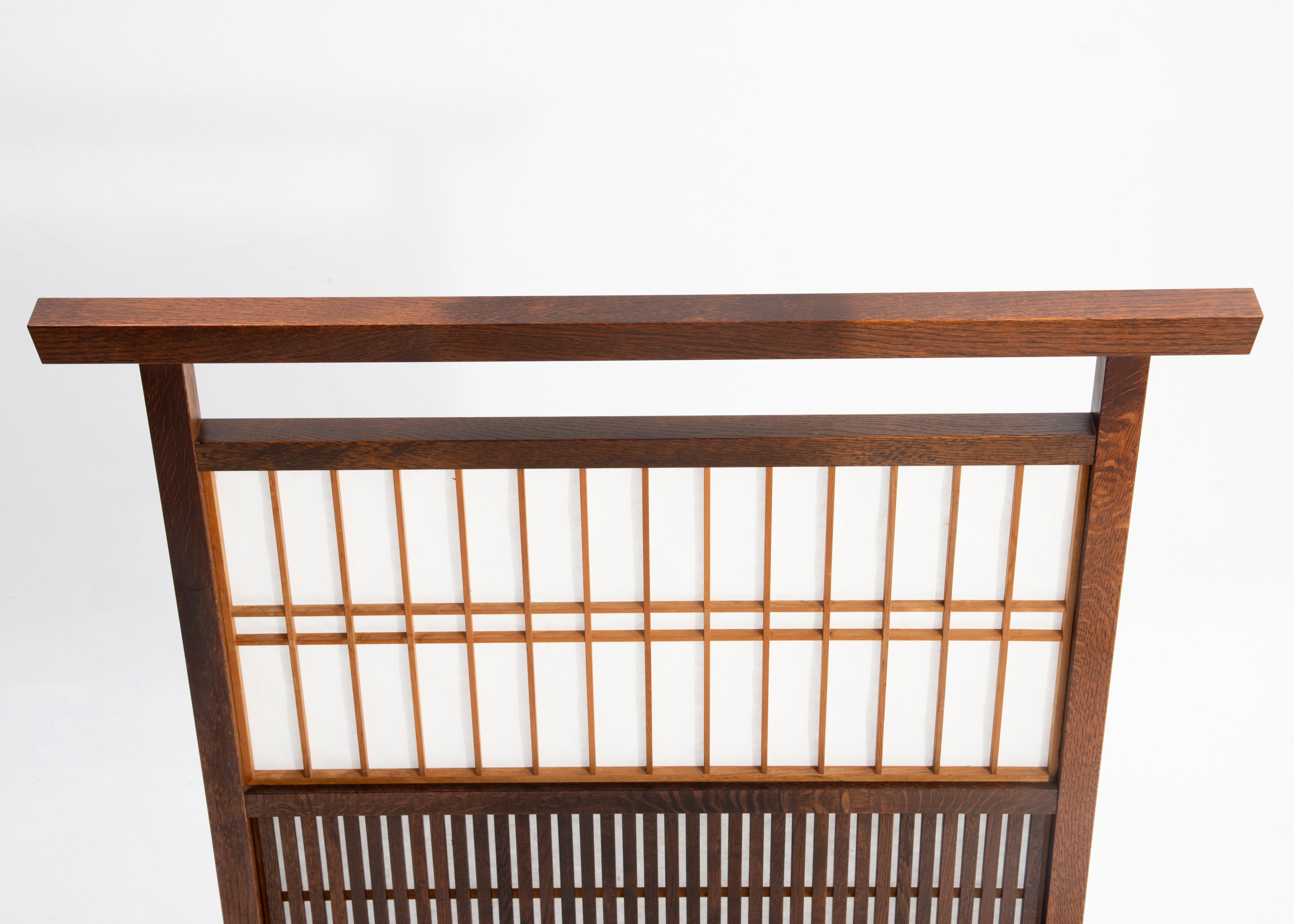 Brise-vue japonais Shoji Zelkova Kumiko Washi Milieu du siècle 4