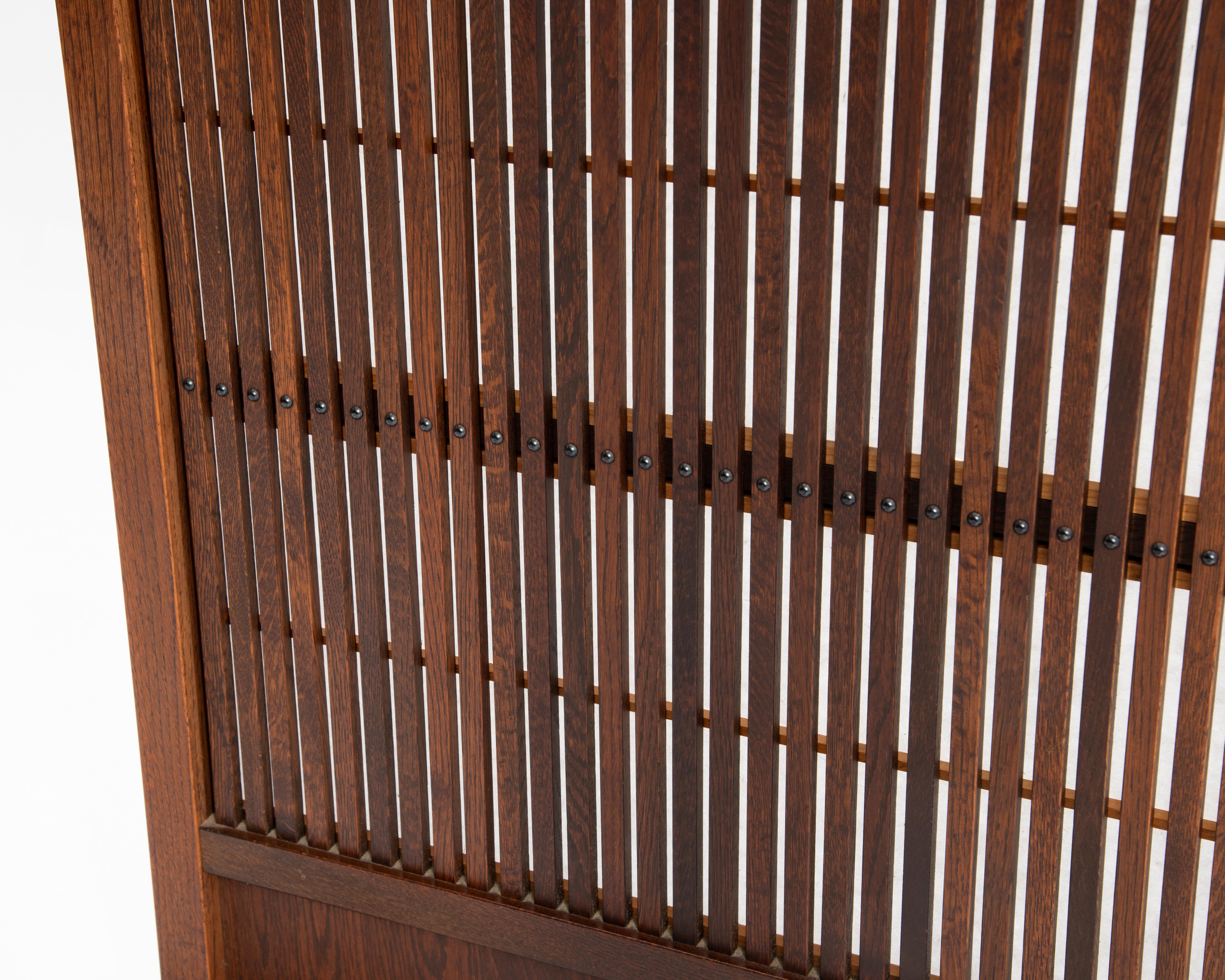 Brise-vue japonais Shoji Zelkova Kumiko Washi Milieu du siècle 6