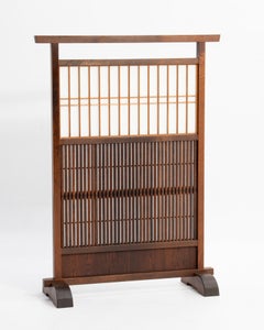 Japanese Shoji Privacy Screen Zelkova Kumiko Washi Mid Century