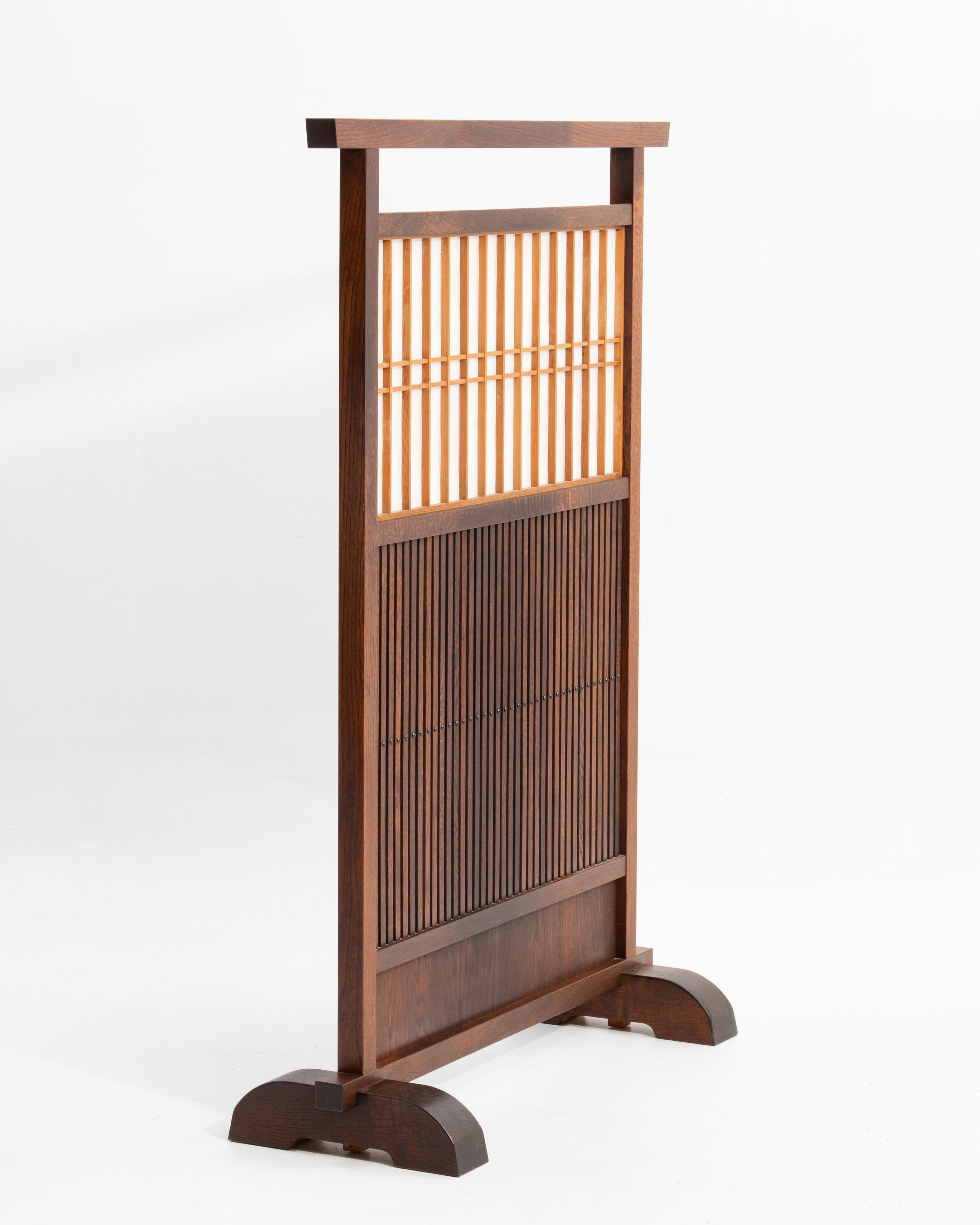 Japonais Brise-vue japonais Shoji Zelkova Kumiko Washi Milieu du siècle