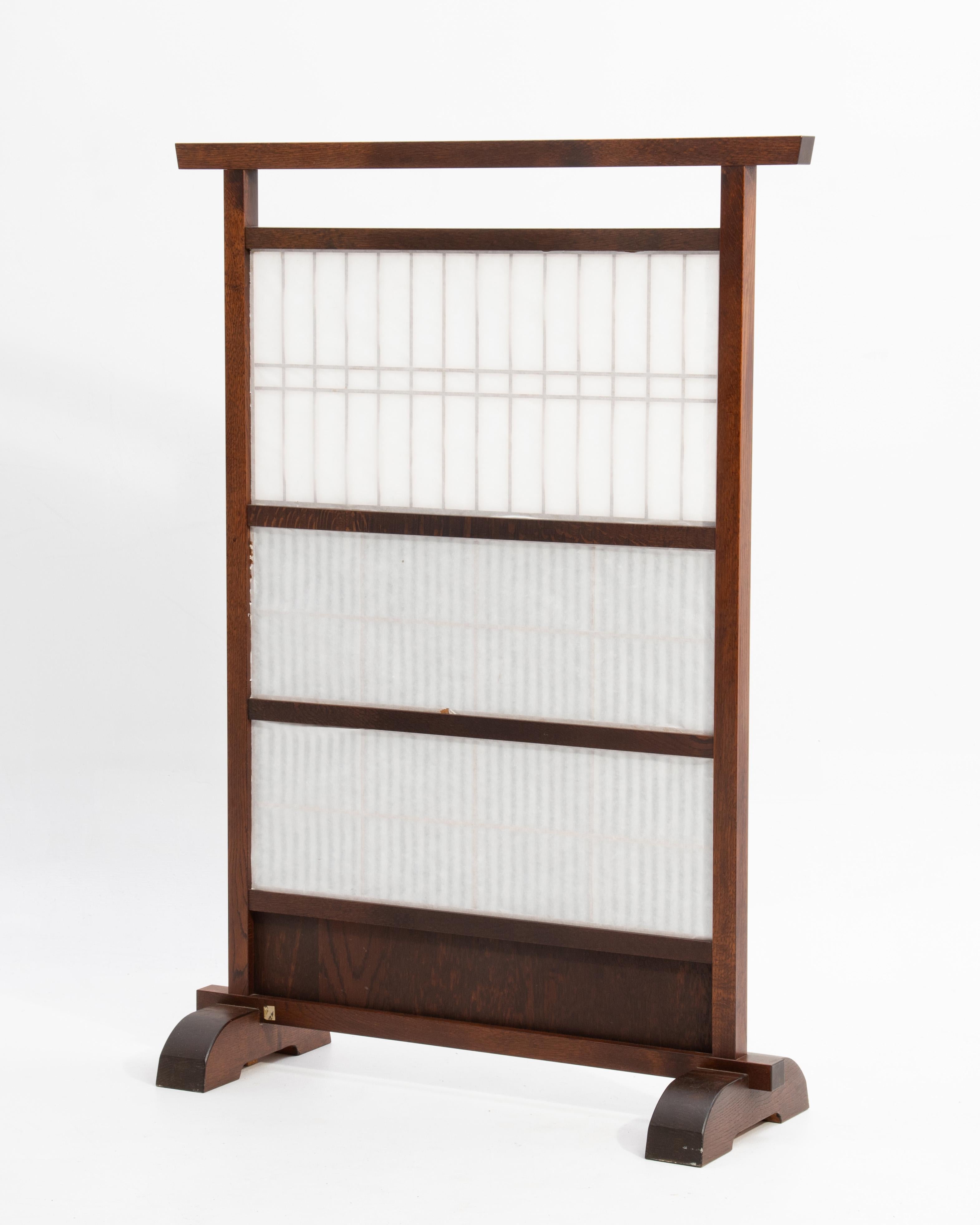 20ième siècle Brise-vue japonais Shoji Zelkova Kumiko Washi Milieu du siècle
