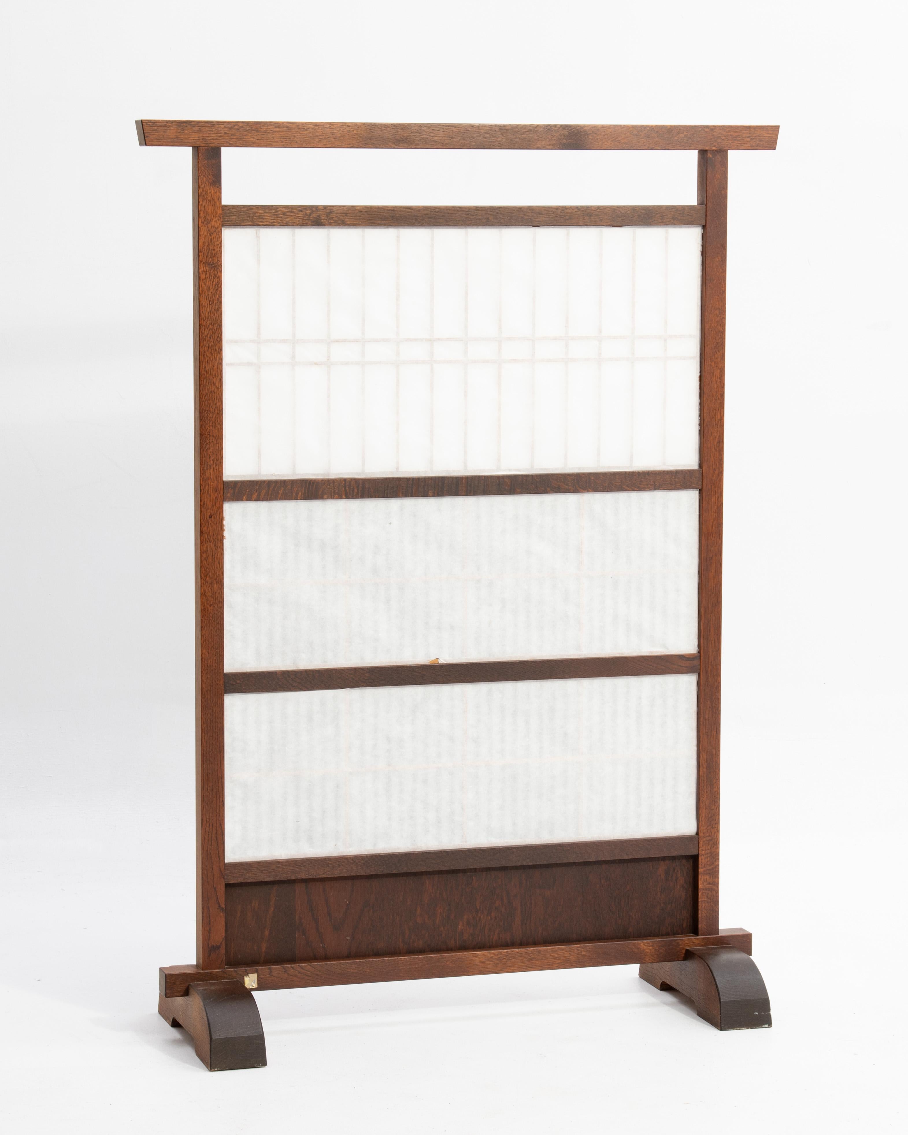 Orme Brise-vue japonais Shoji Zelkova Kumiko Washi Milieu du siècle