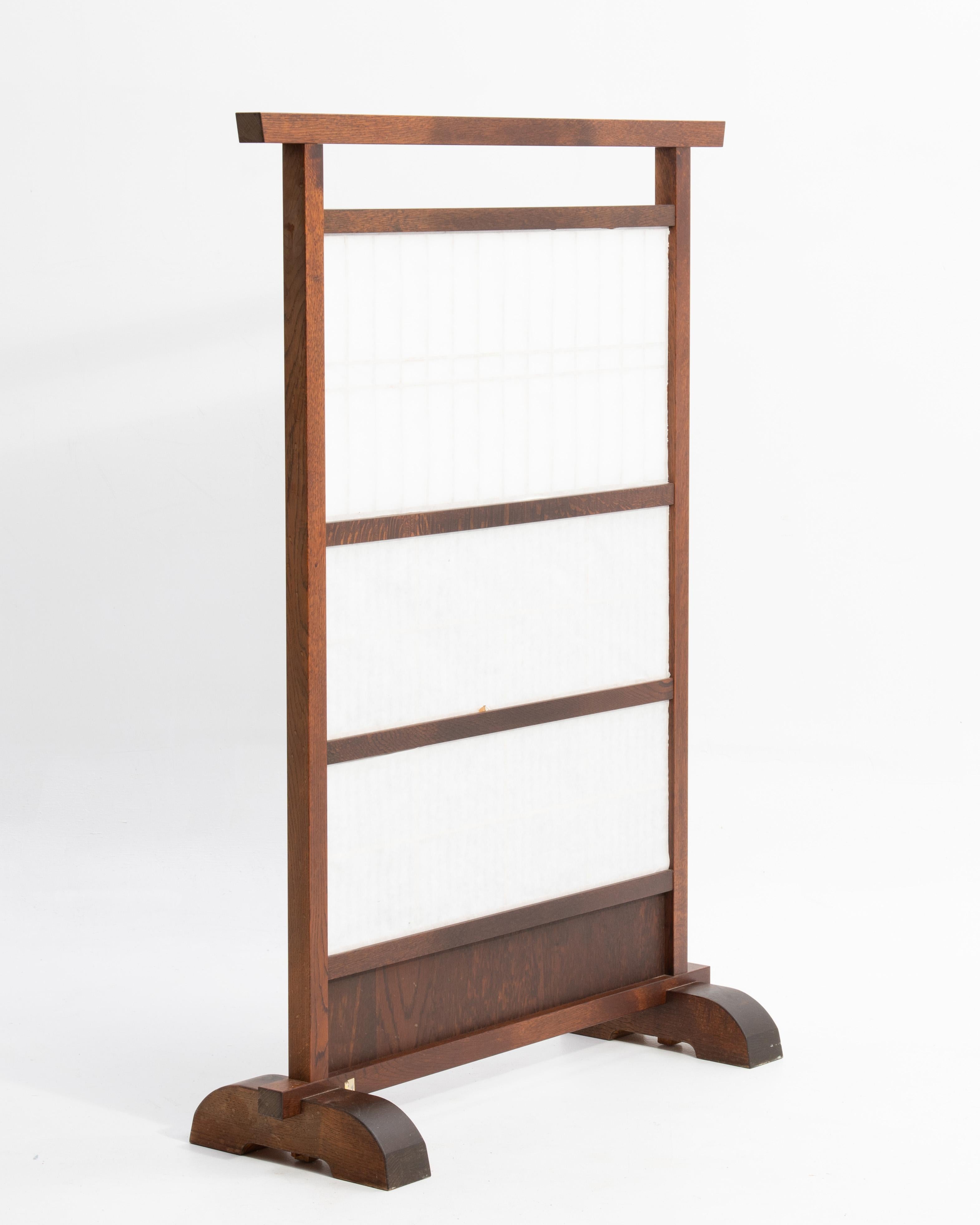 Brise-vue japonais Shoji Zelkova Kumiko Washi Milieu du siècle 1