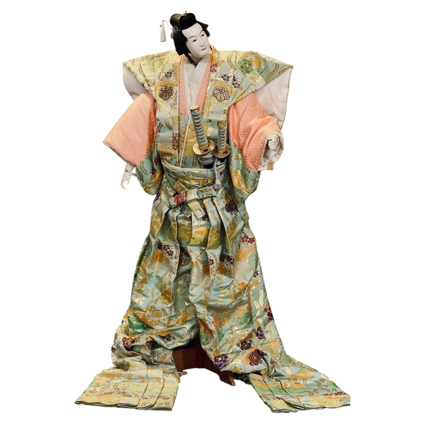 Marionnette japonaise de style Bunraku de l'époque Shōwa, réalisée par Ningyō Ken I, vers 1950