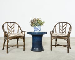 Table de salle à manger et tabourets en céramique japonaise Showa Tea Garden