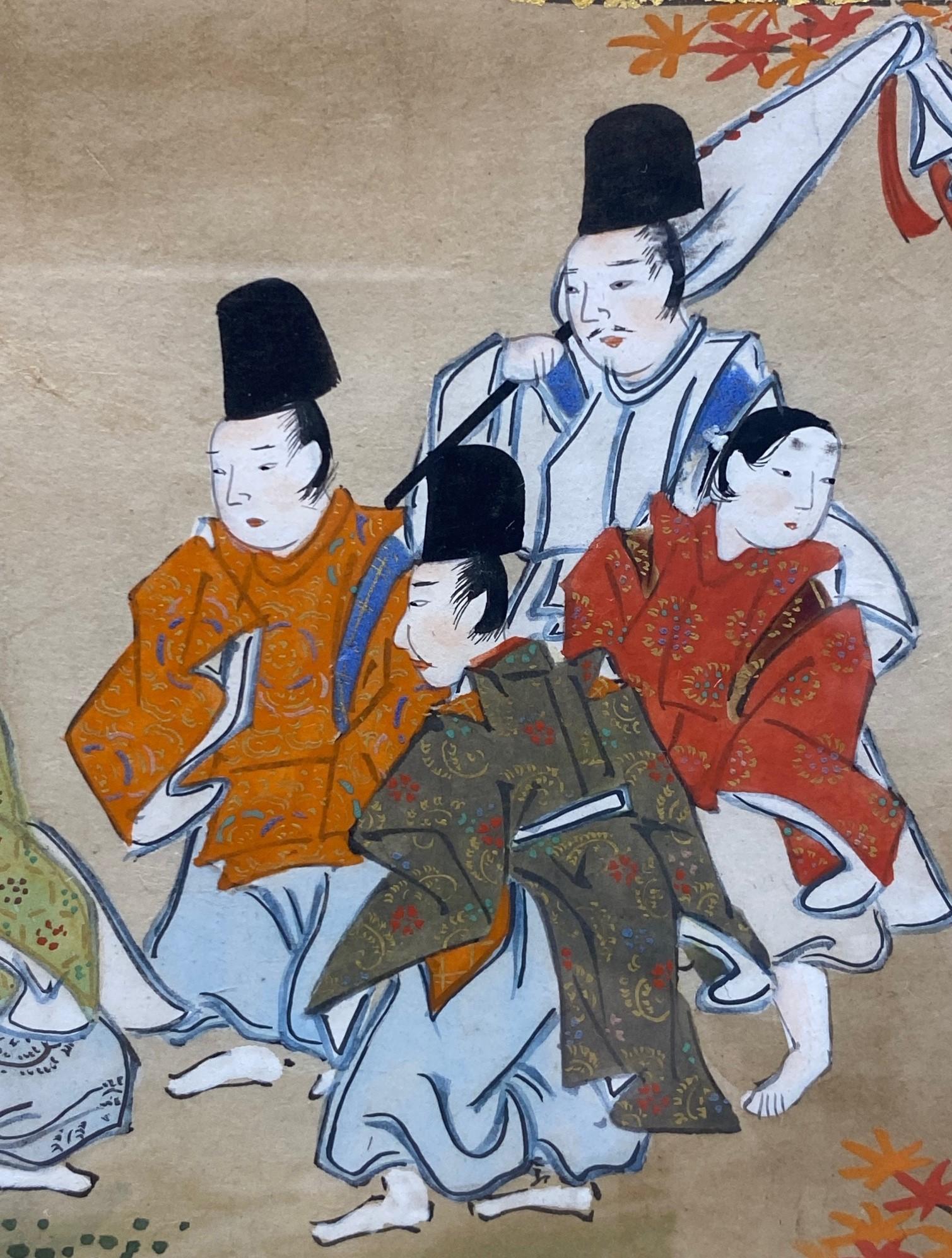 Japanese Showa Edo Tale of the Genji Landscape Painting For Sale 6