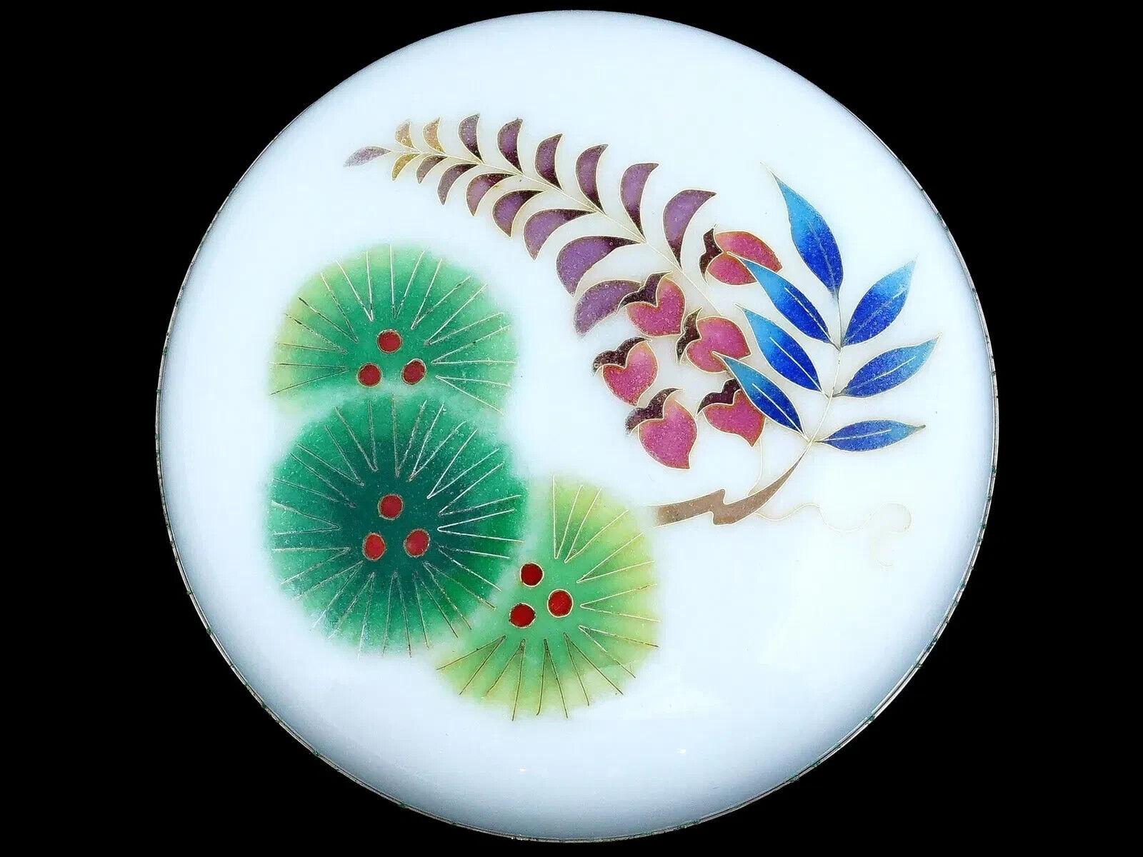 Caja japonesa de esmalte de cloisonné de la era Showa de Ando Co Japonés en venta