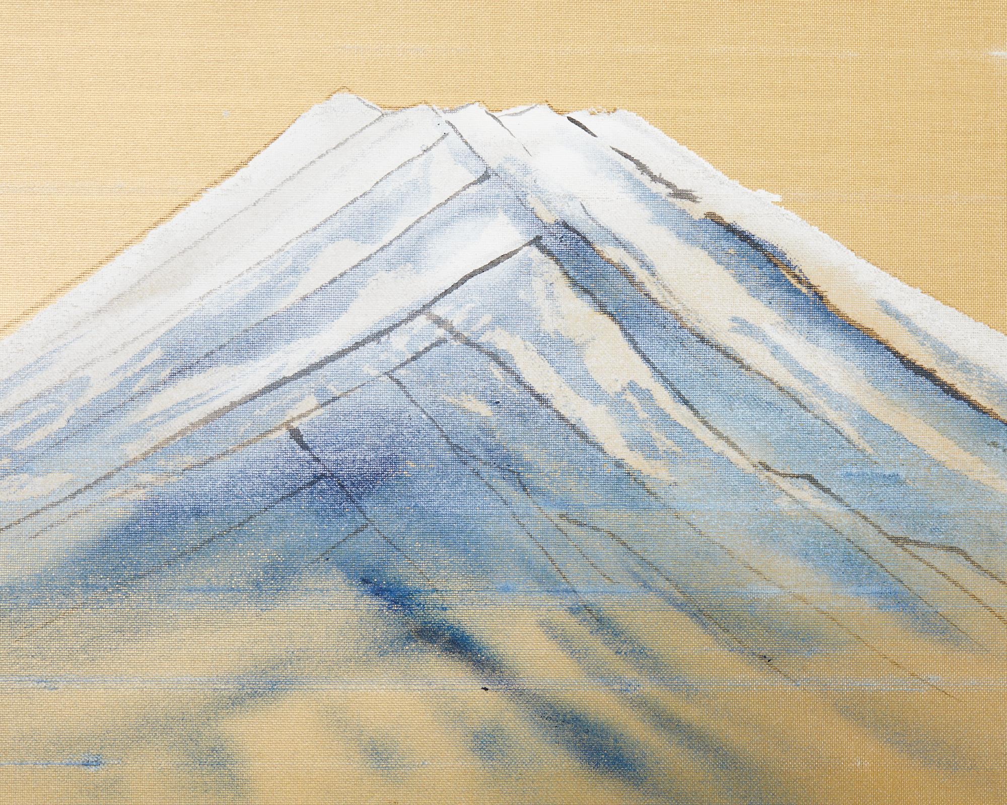 Japanese Showa Four Panel Screen Mount Fuji Landscape For Sale 10