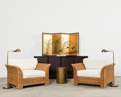 Japanese Showa Four Panel Screen Quail Amid Autumn Grasses