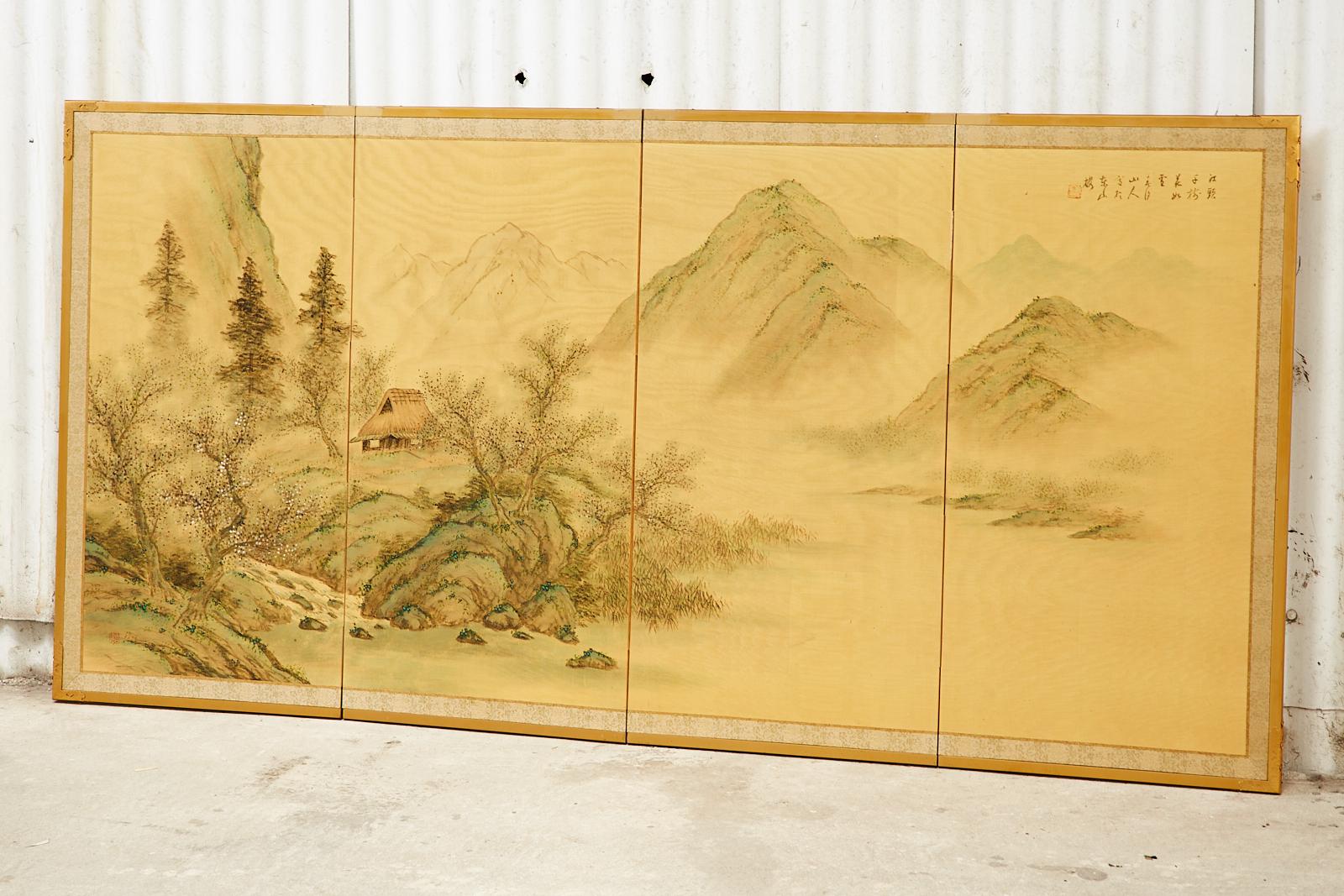 japanese 4 panel silk screen