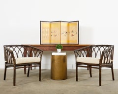 Japanese Showa Four Panel Table Screen Noble Procession