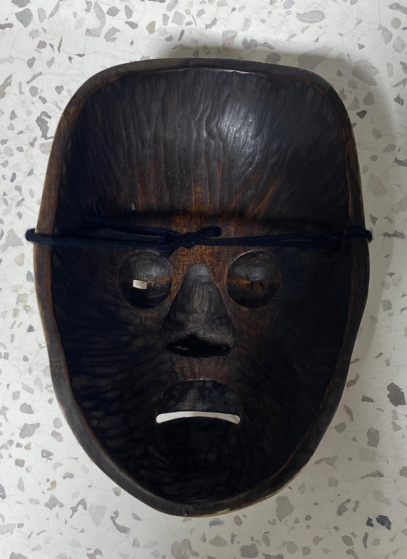 Japanese Showa Hand Carved Wood Noh Theater Mask of Yase Otoko Yaseotoko 3